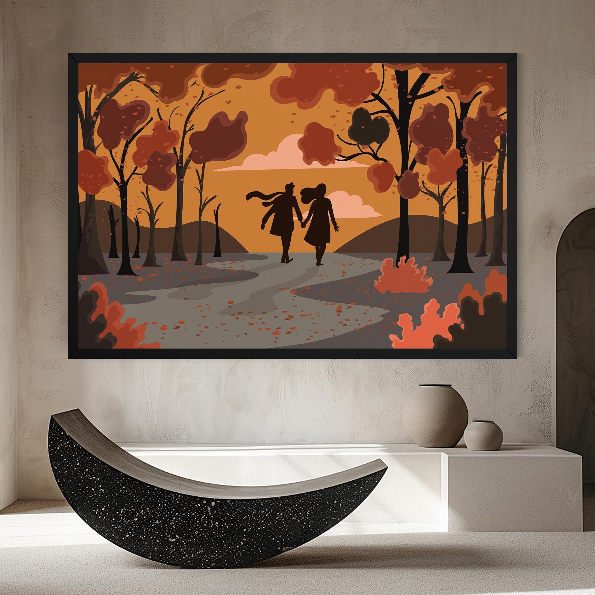Картина на платно Autumn Couple mockup 8