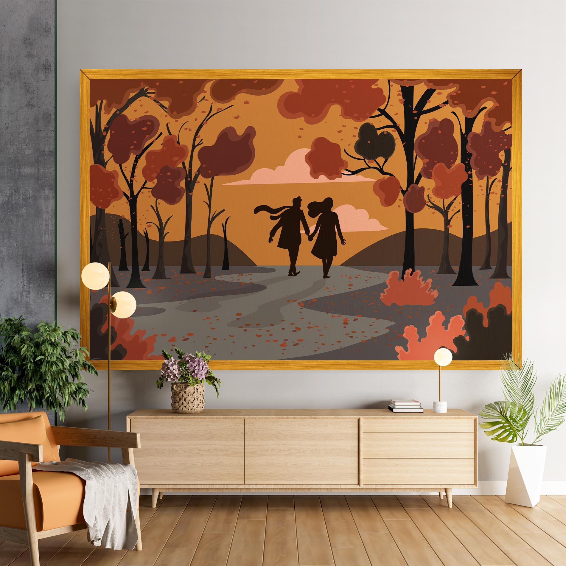 Картина на платно Autumn Couple mockup 9