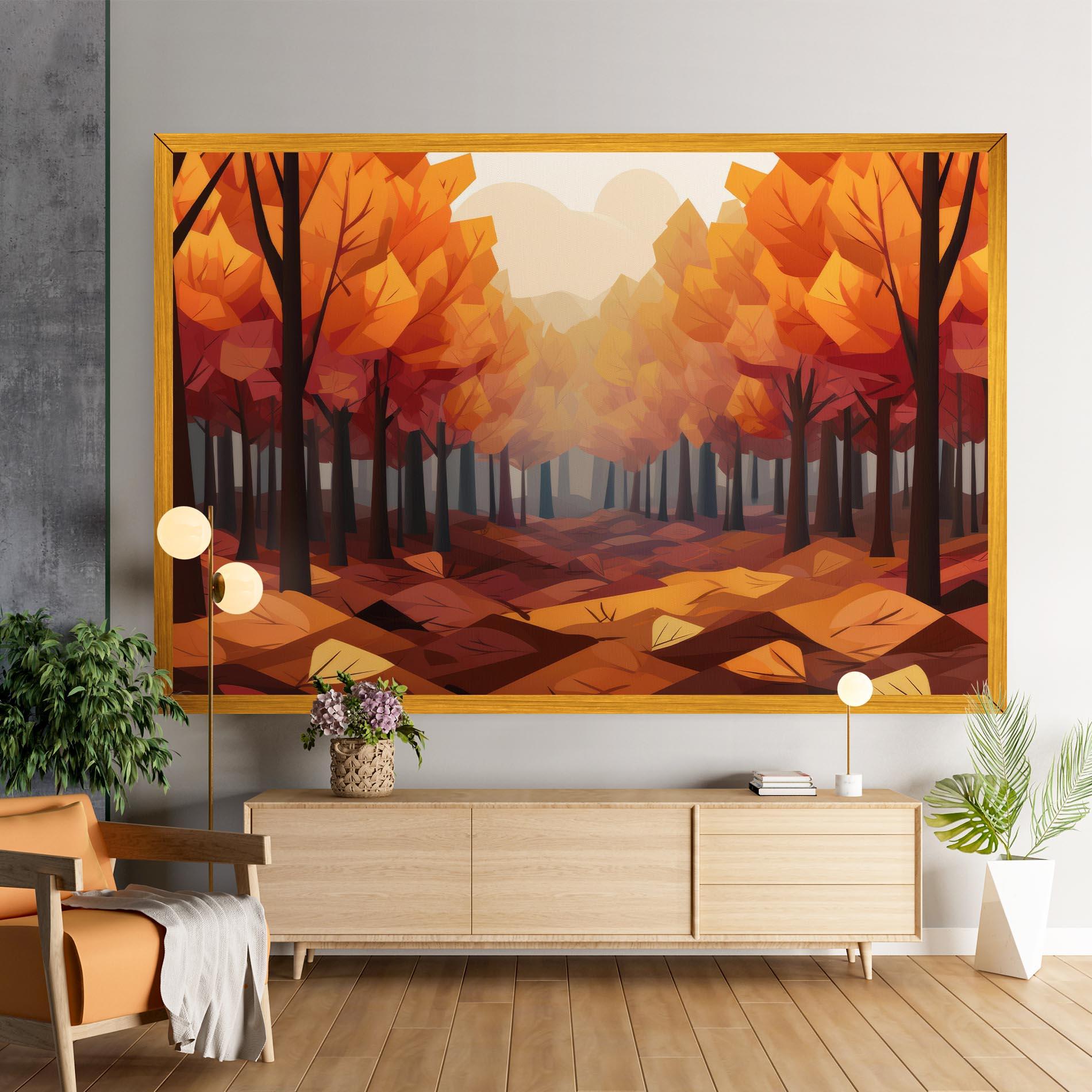 Картина на платно Autumn Forest View mockup 9