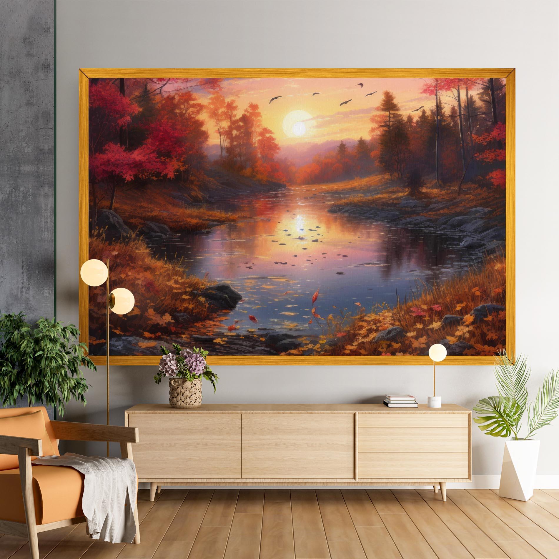 Картина на платно Autumn Sunset mockup 9
