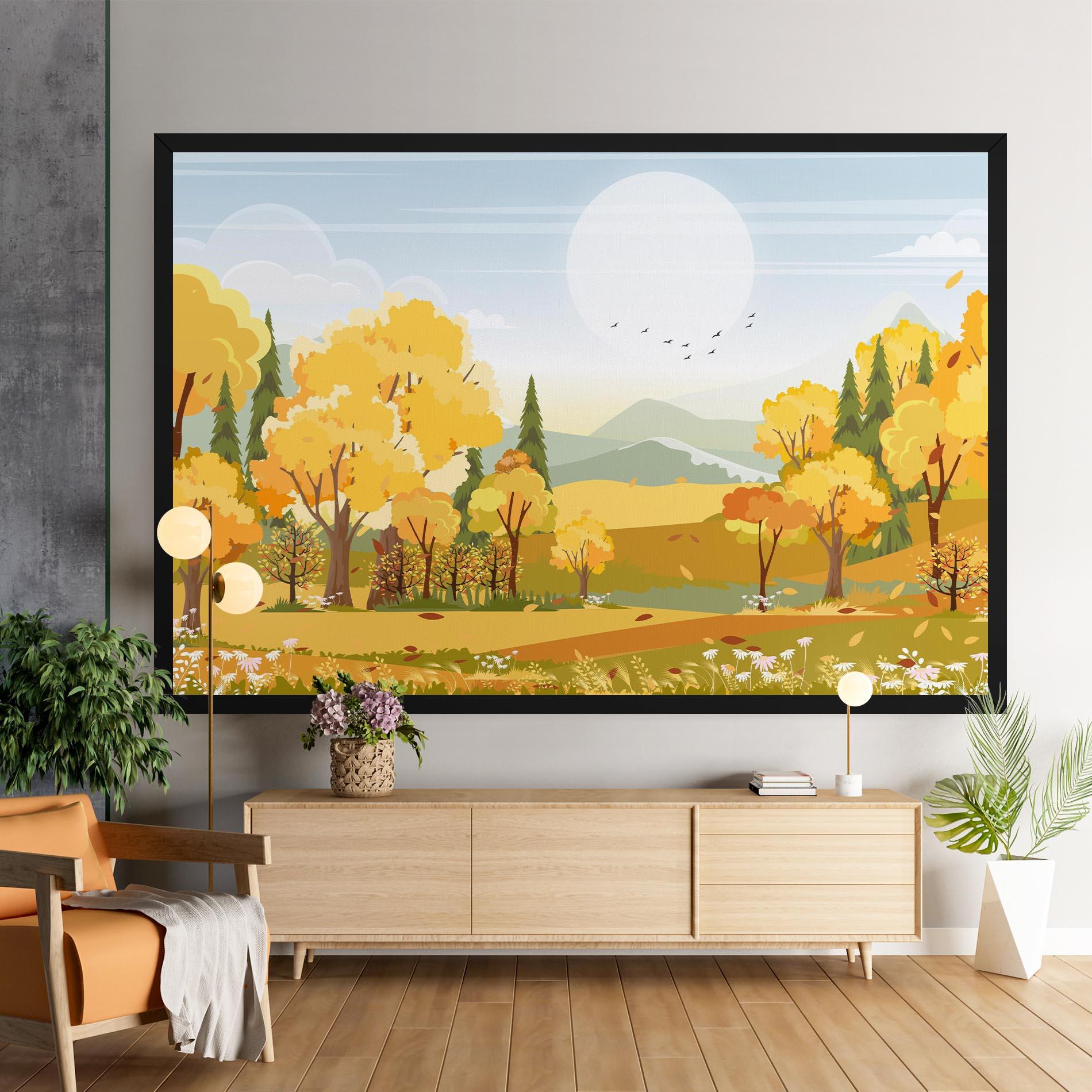 Картина на платно Autumn Yellow View mockup 9