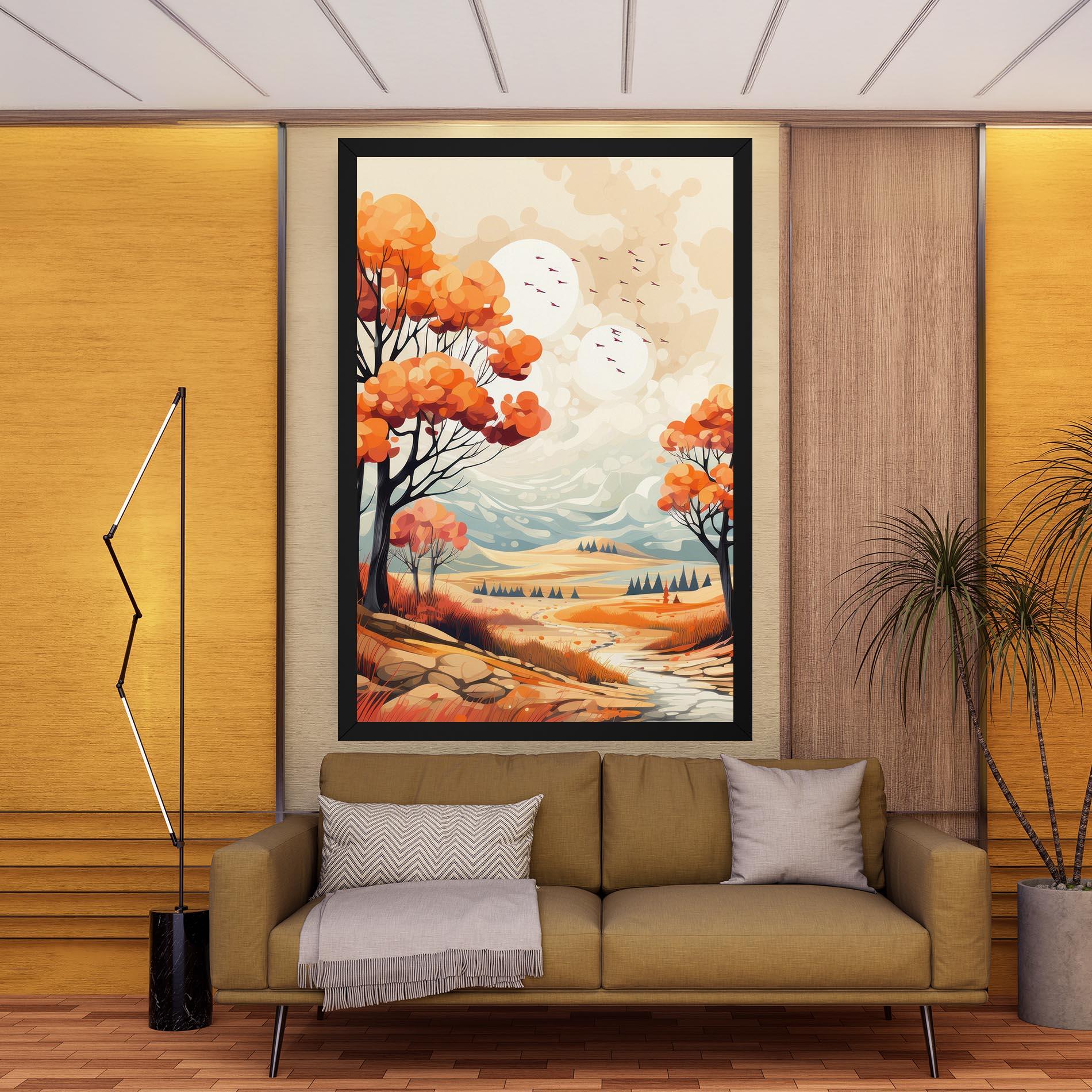 Картина на платно Autumn Tree Painting mockup 9