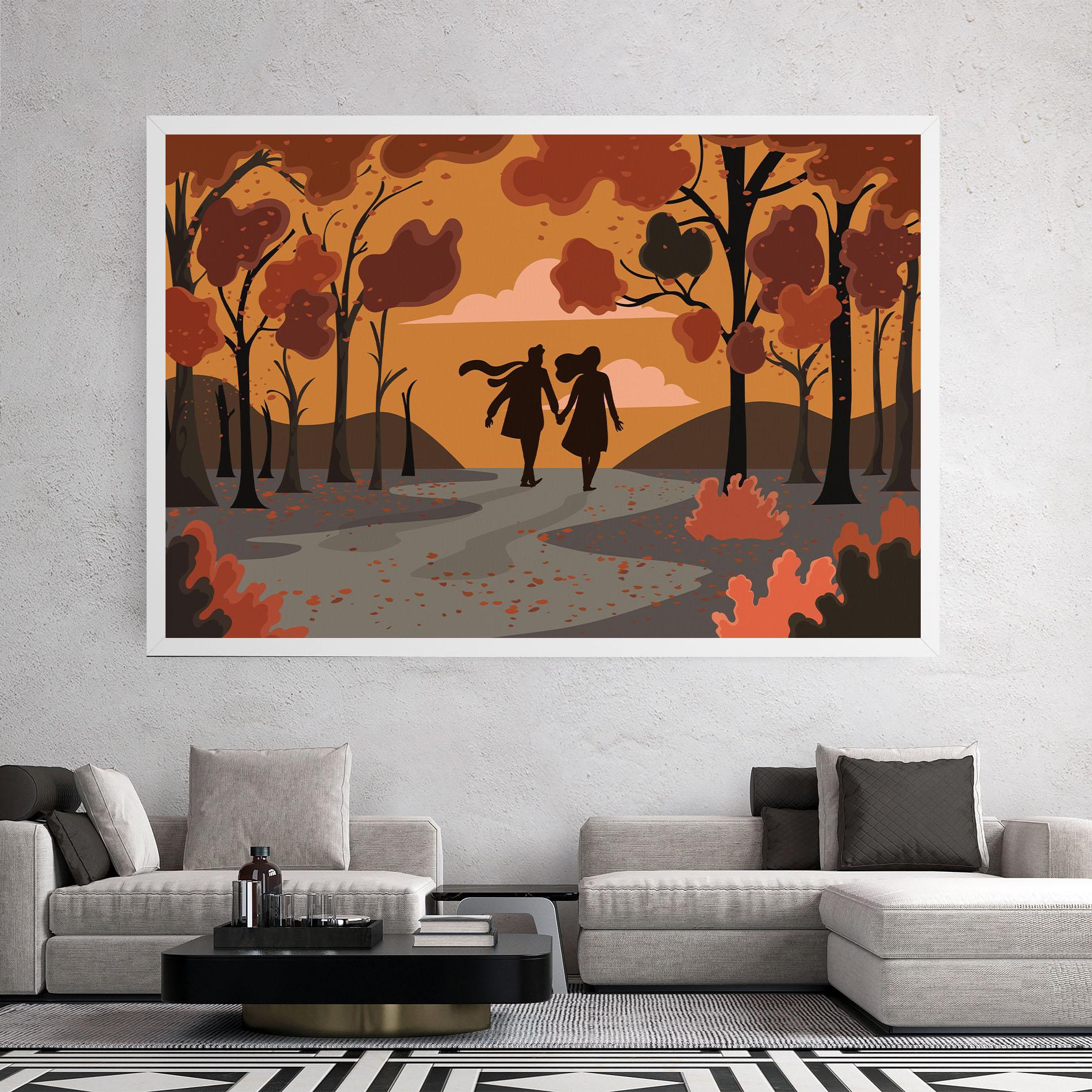 Картина на платно Autumn Couple mockup 2