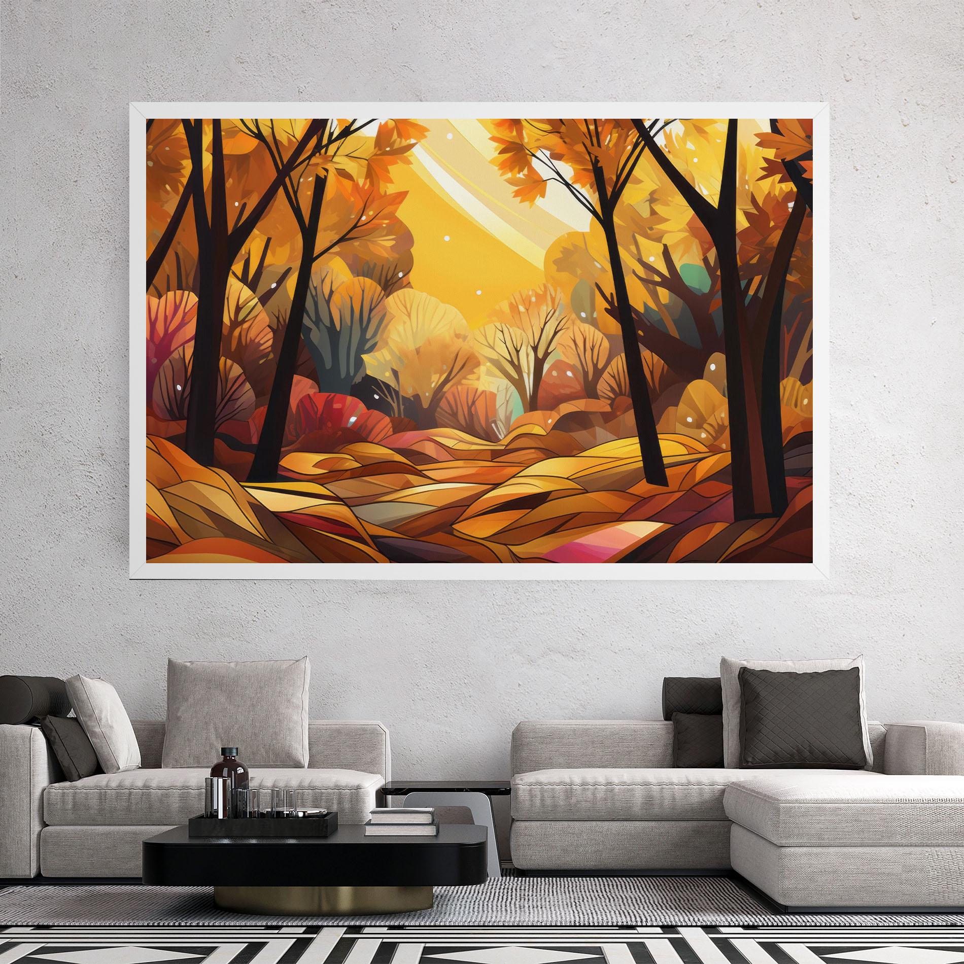 Картина на платно Autumn Forest Art mockup 2