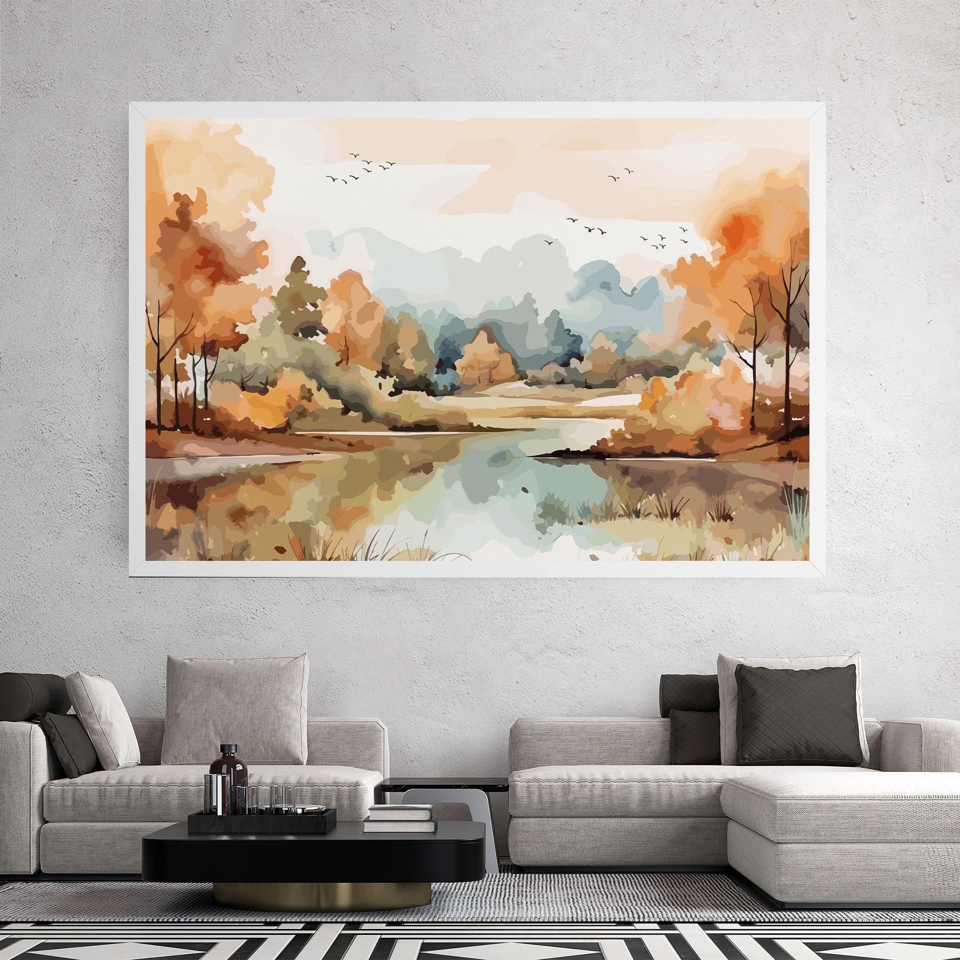 Картина на платно Watercolor Autumn mockup 2