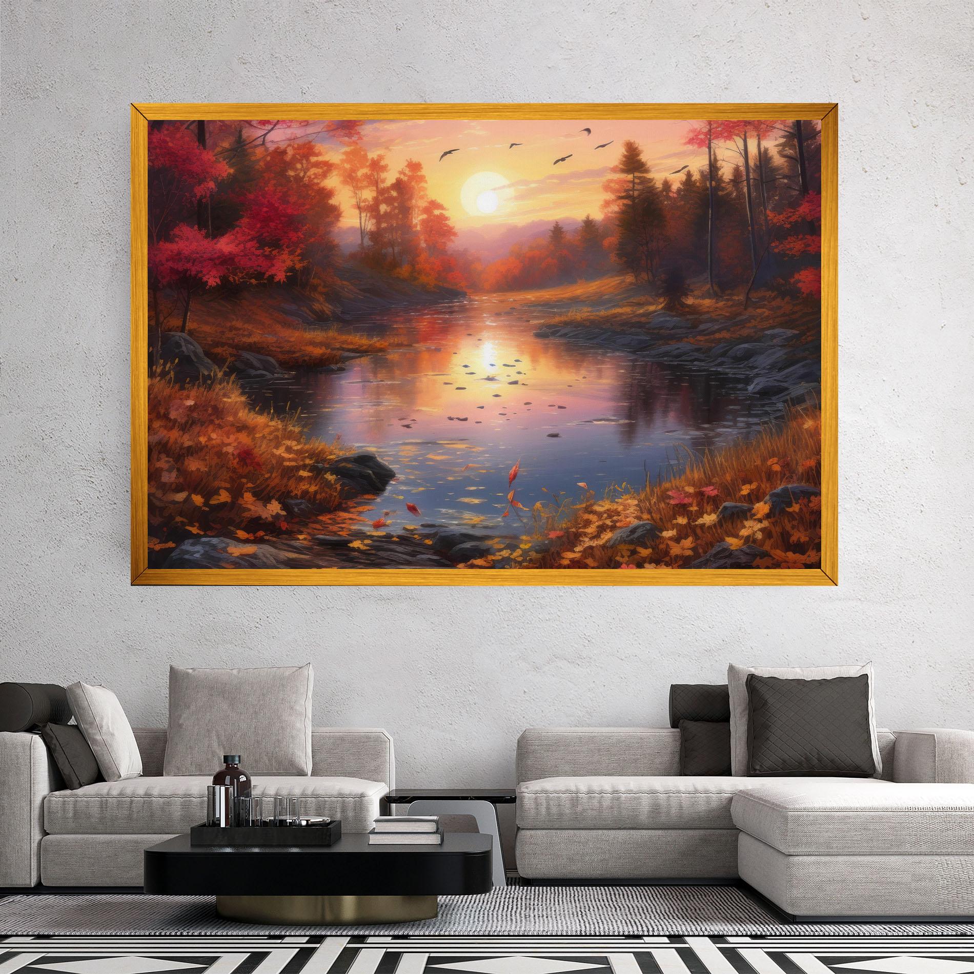 Картина на платно Autumn Sunset mockup 2