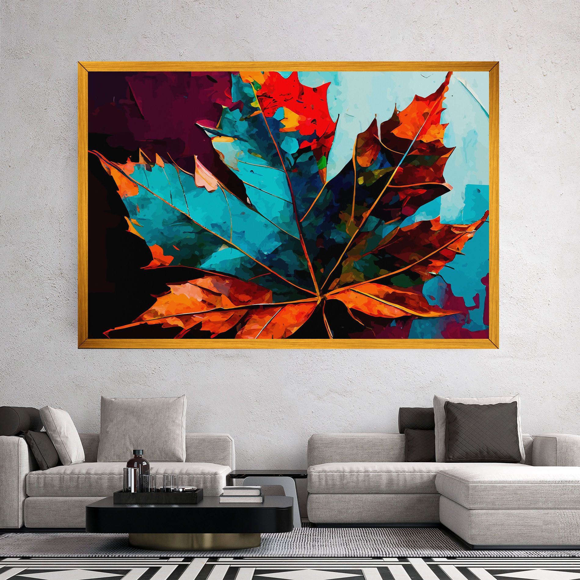 Blue Orange Leaf mockup 2