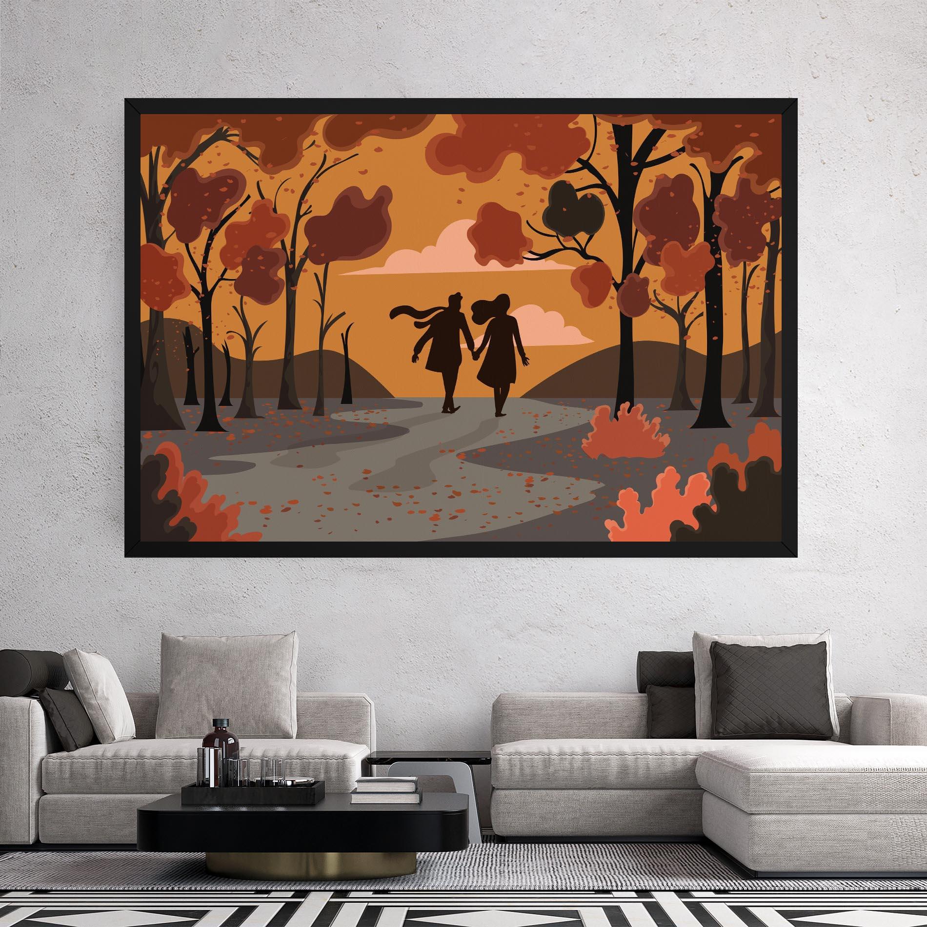 Картина на платно Autumn Couple mockup 2