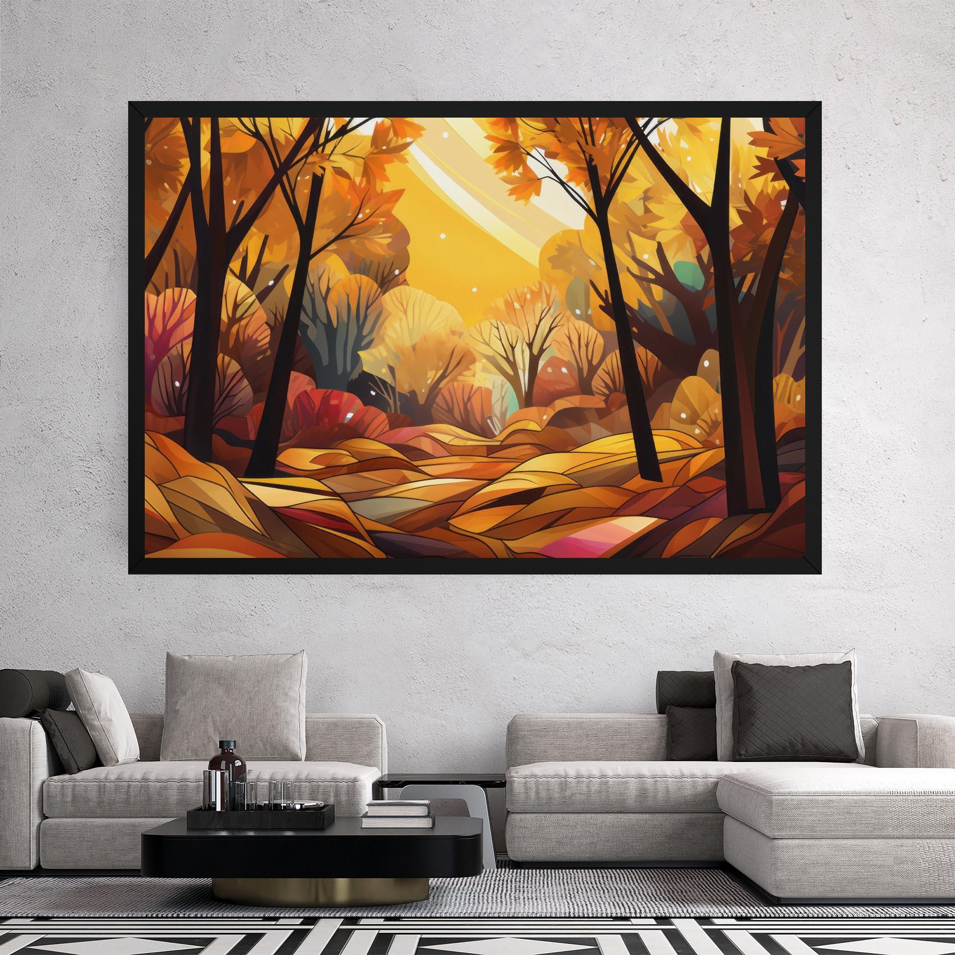 Картина на платно Autumn Forest Art mockup 2