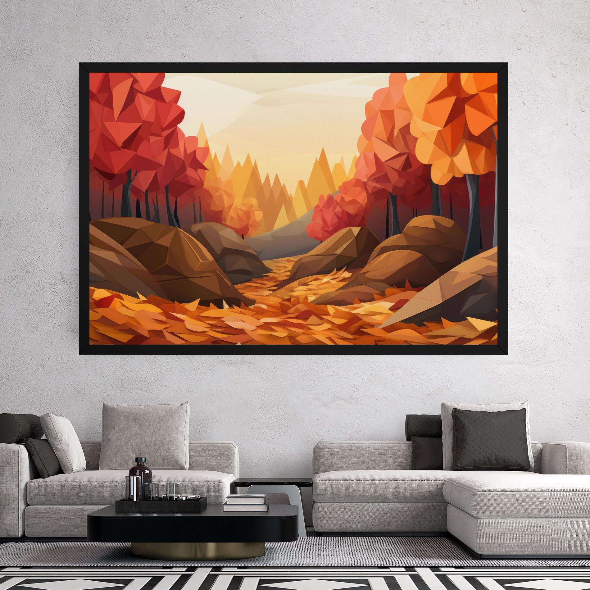 Картина на платно Autumn Orange Forest mockup 2