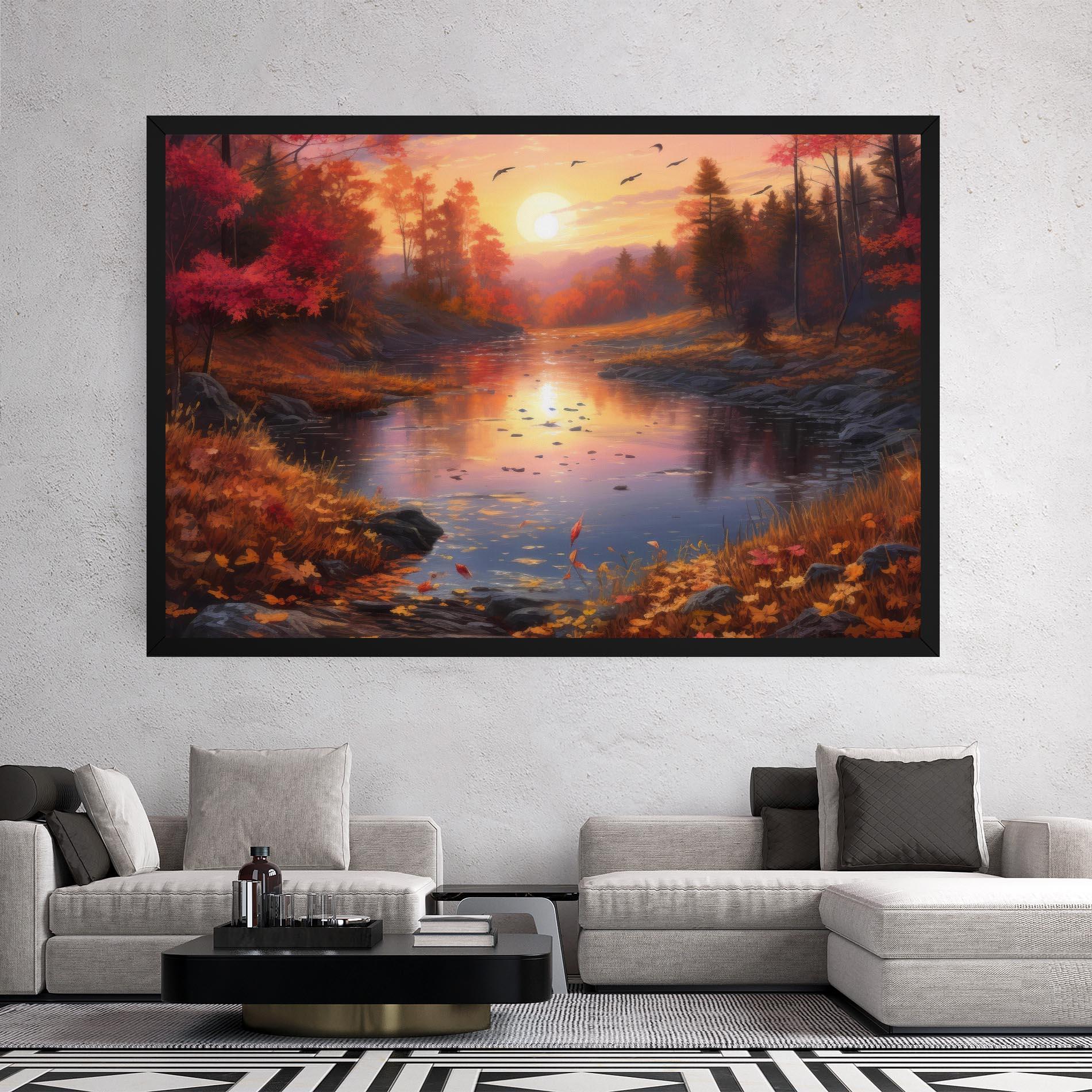 Картина на платно Autumn Sunset mockup 2