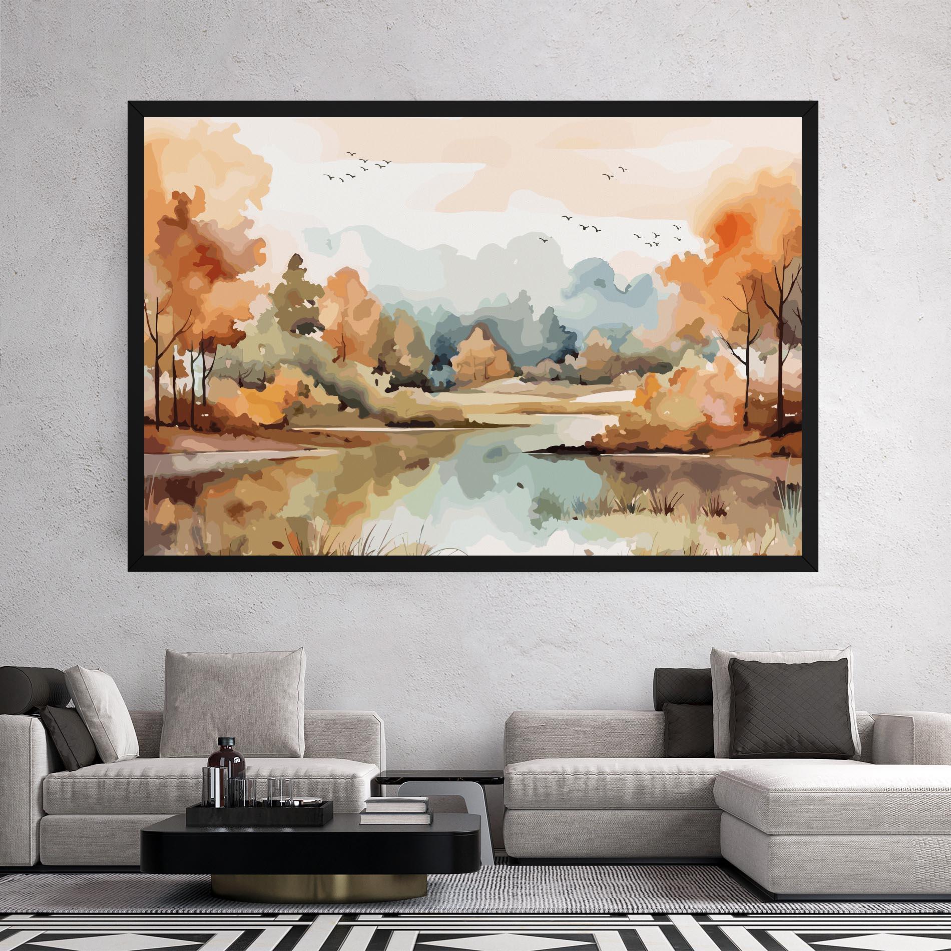 Картина на платно Watercolor Autumn mockup 2