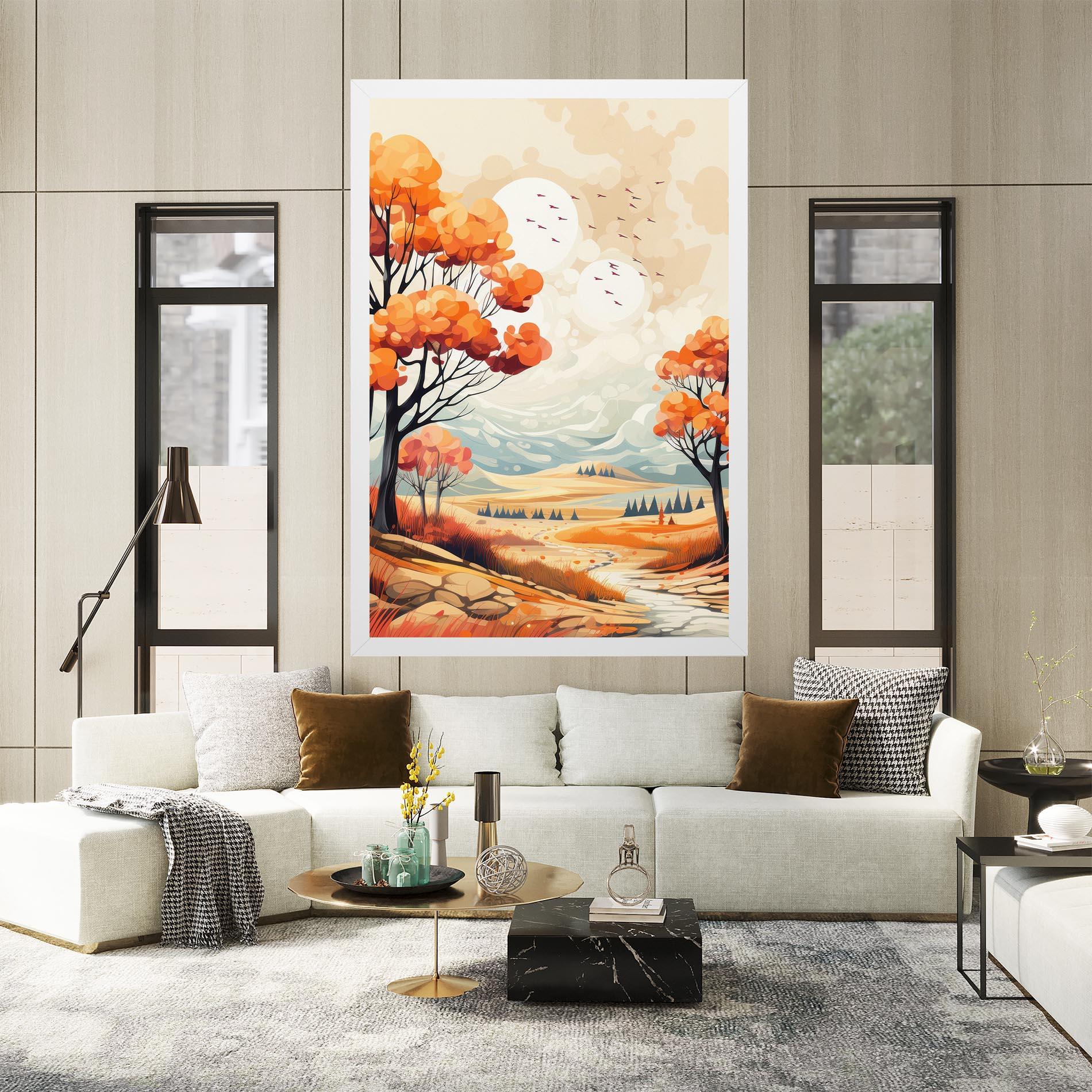 Картина на платно Autumn Tree Painting mockup 2