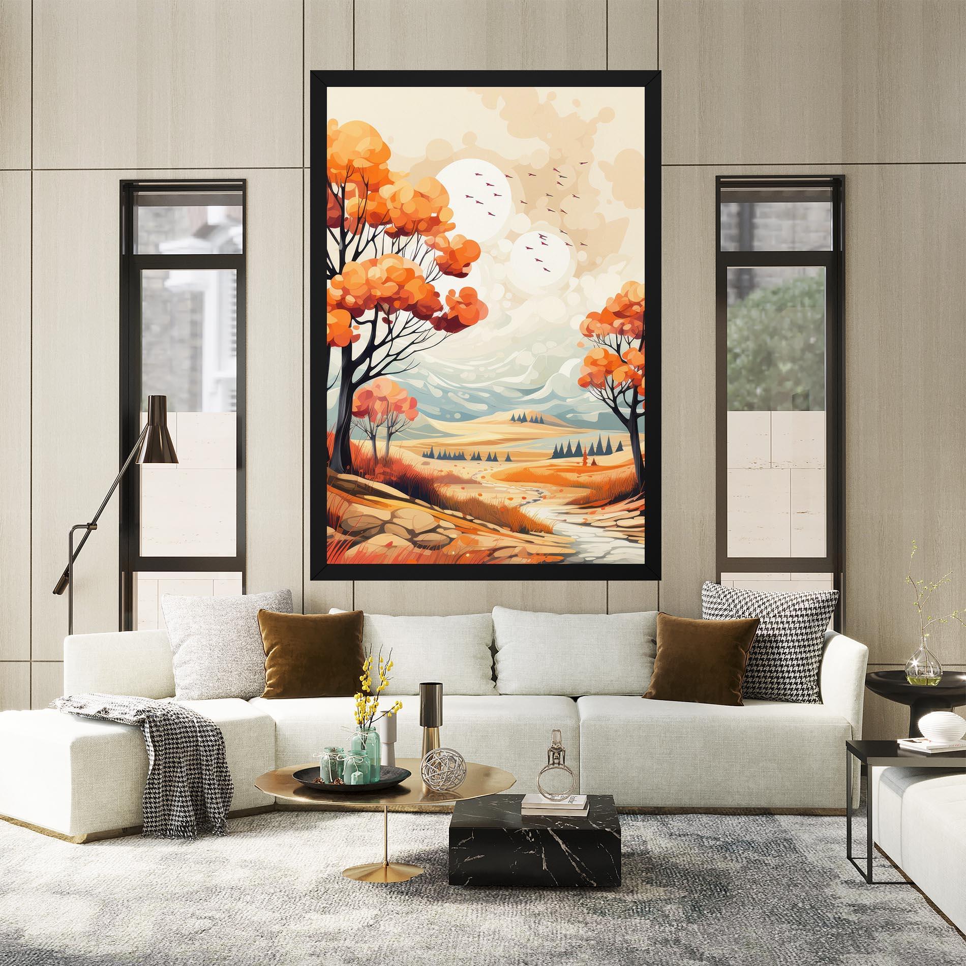 Картина на платно Autumn Tree Painting mockup 2