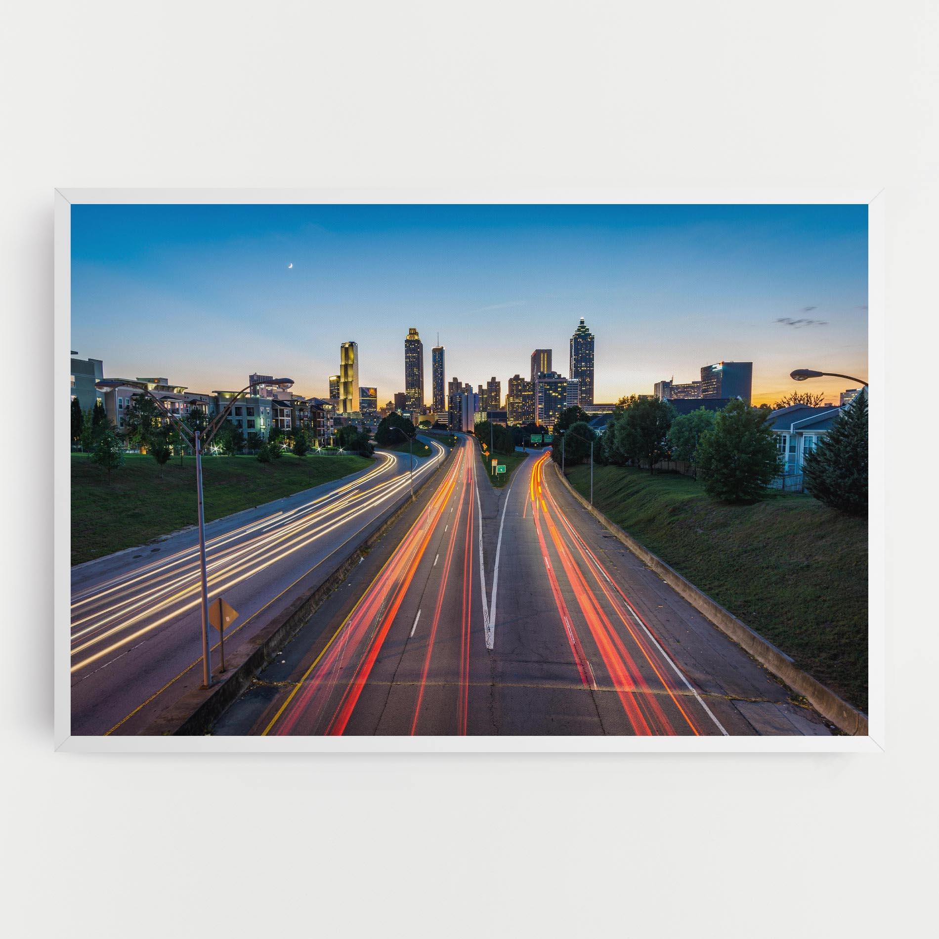 Картина на платно Car Lights City mockup 0