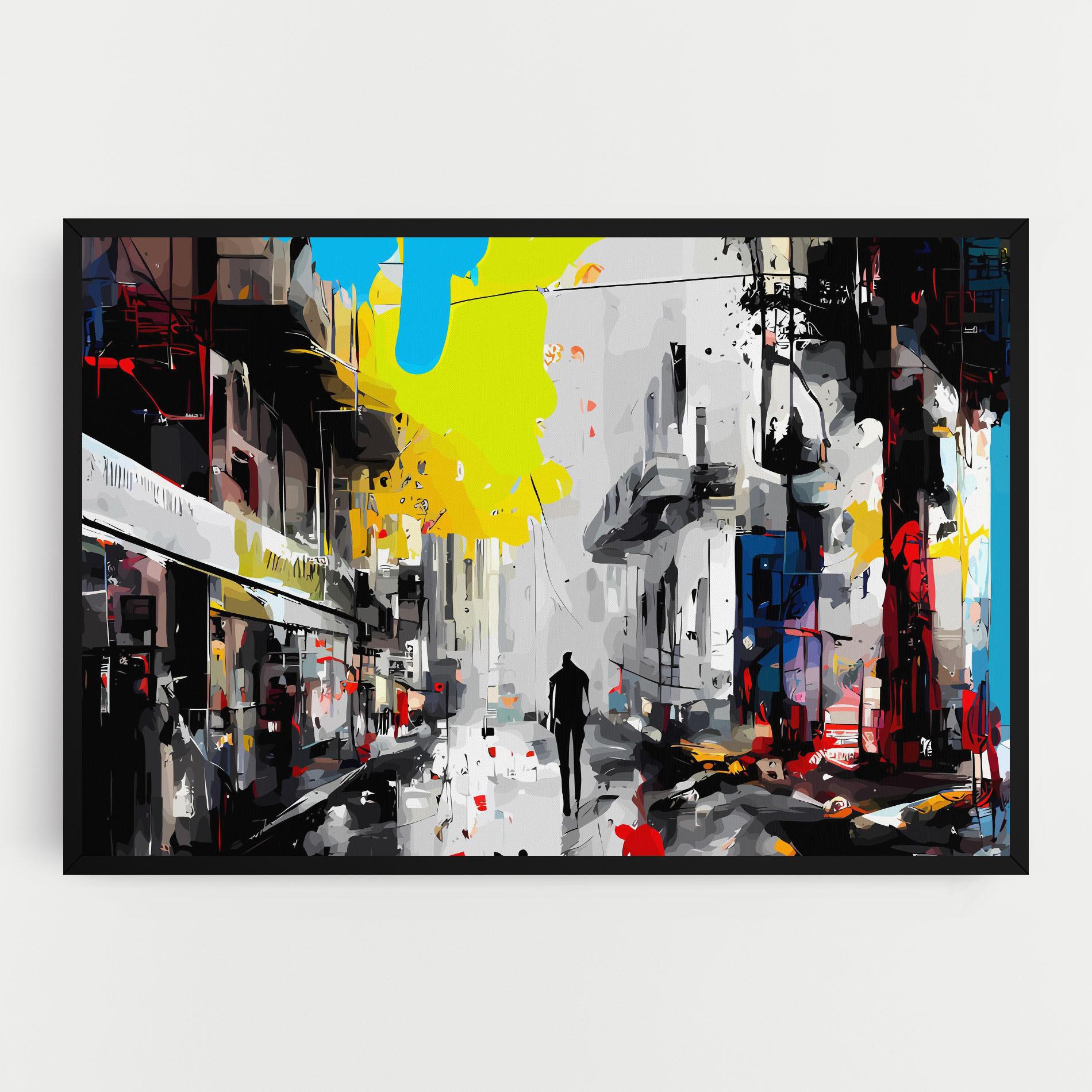 Картина на платно Grunge City Art mockup 0