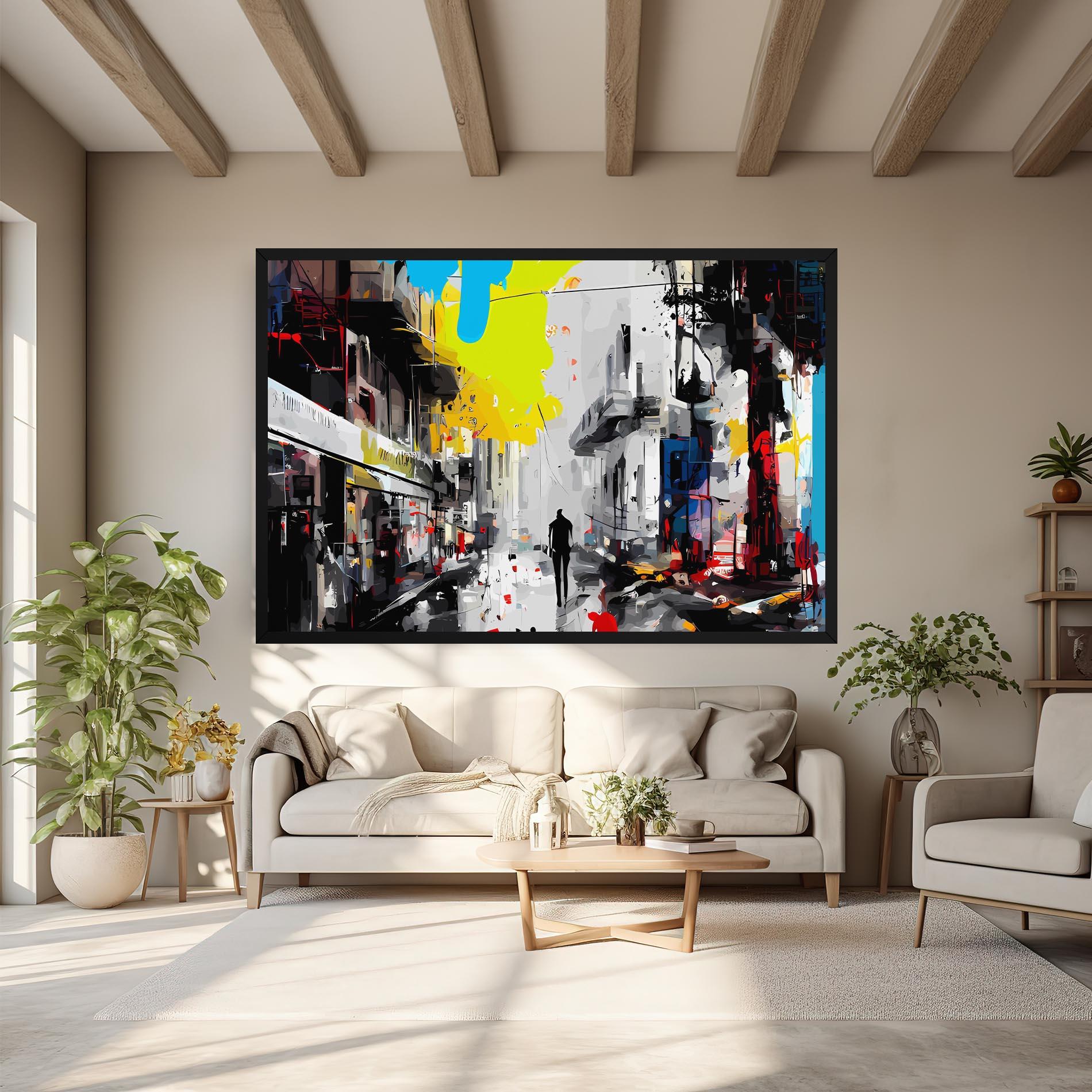 Картина на платно Grunge City Art mockup 6