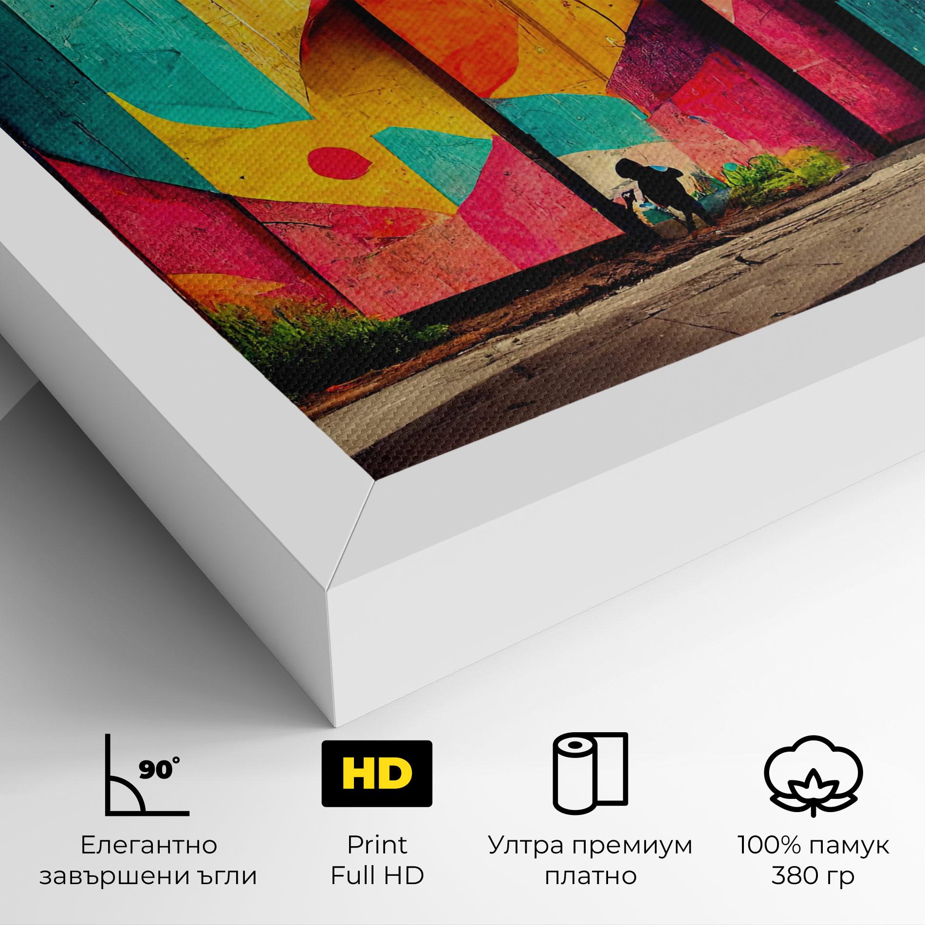 Картина на платно Abstract City Color mockup 4