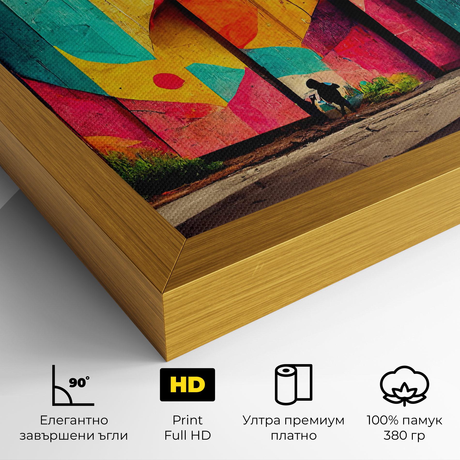 Картина на платно Abstract City Color mockup 4