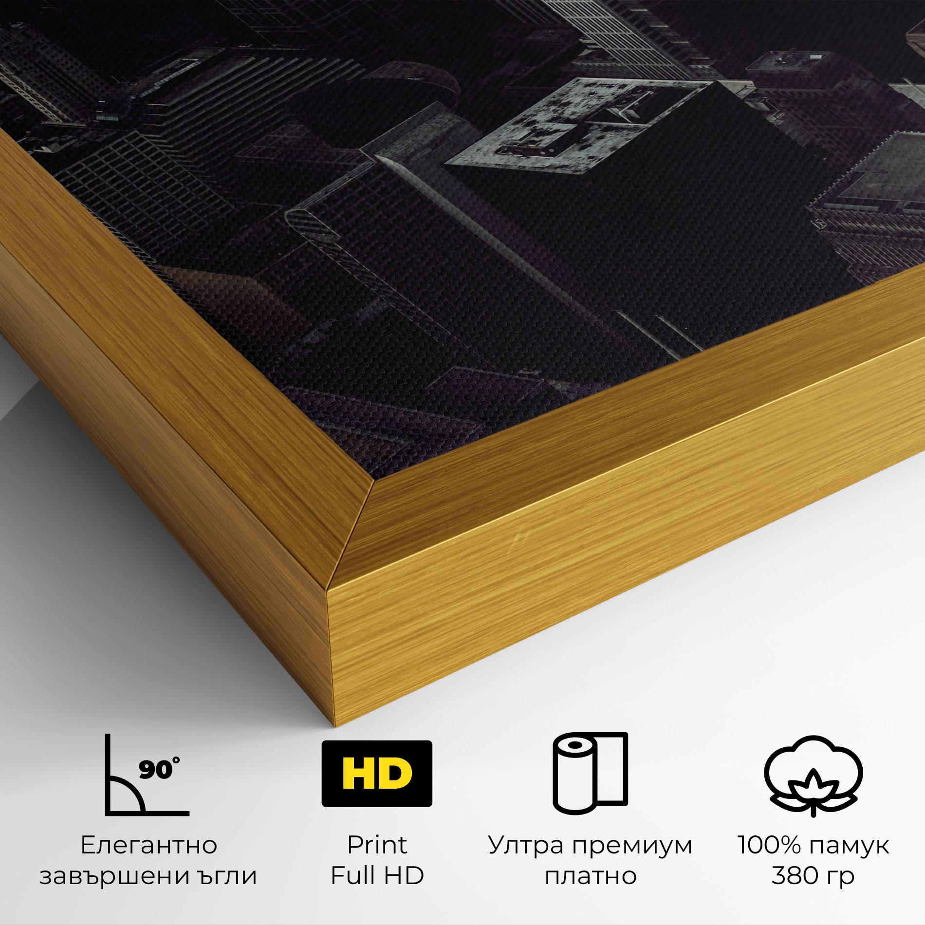 Картина на платно Black Cream Building mockup 4