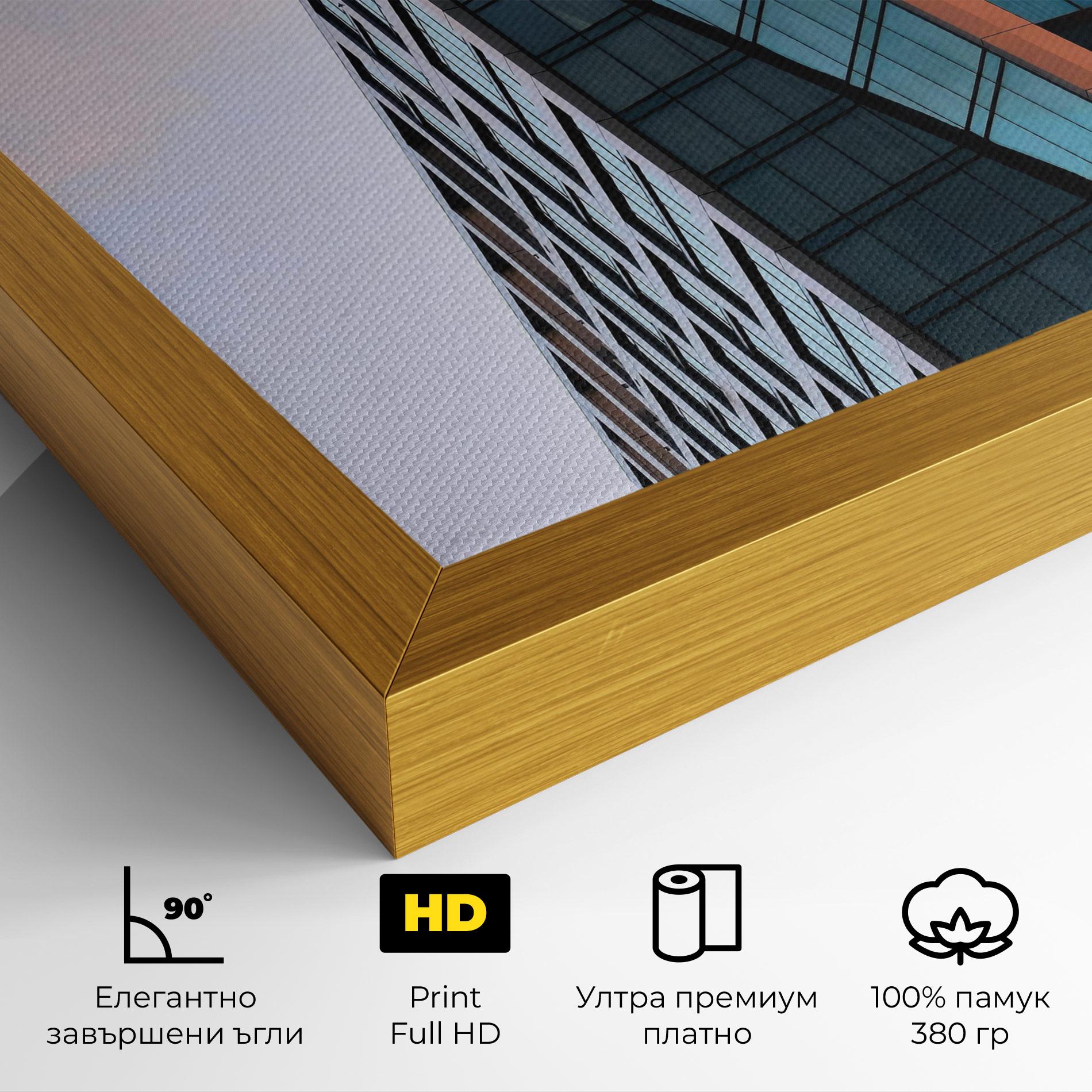 Картина на платно Blue Glass Building mockup 4