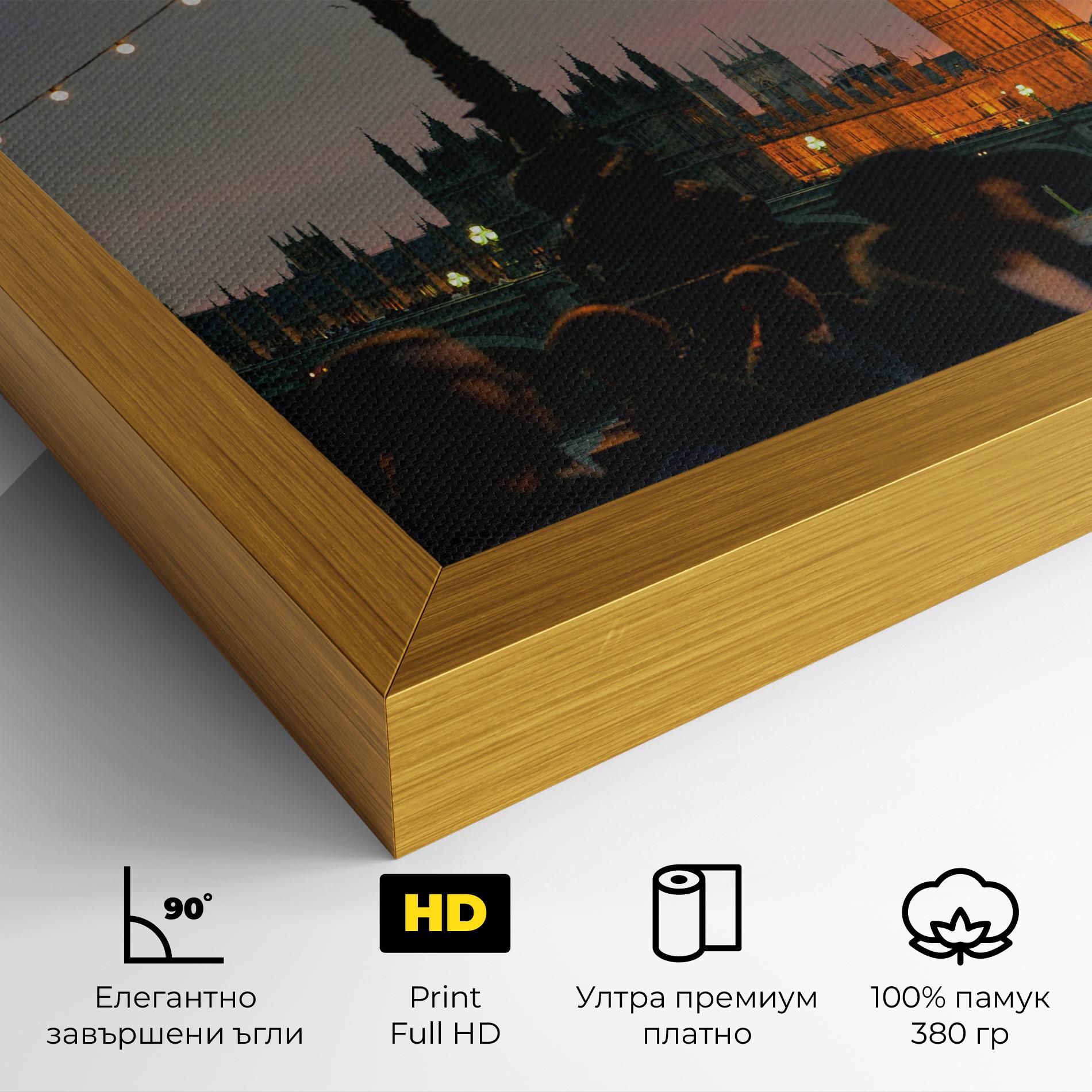 Картина на платно Clock Lights mockup 4