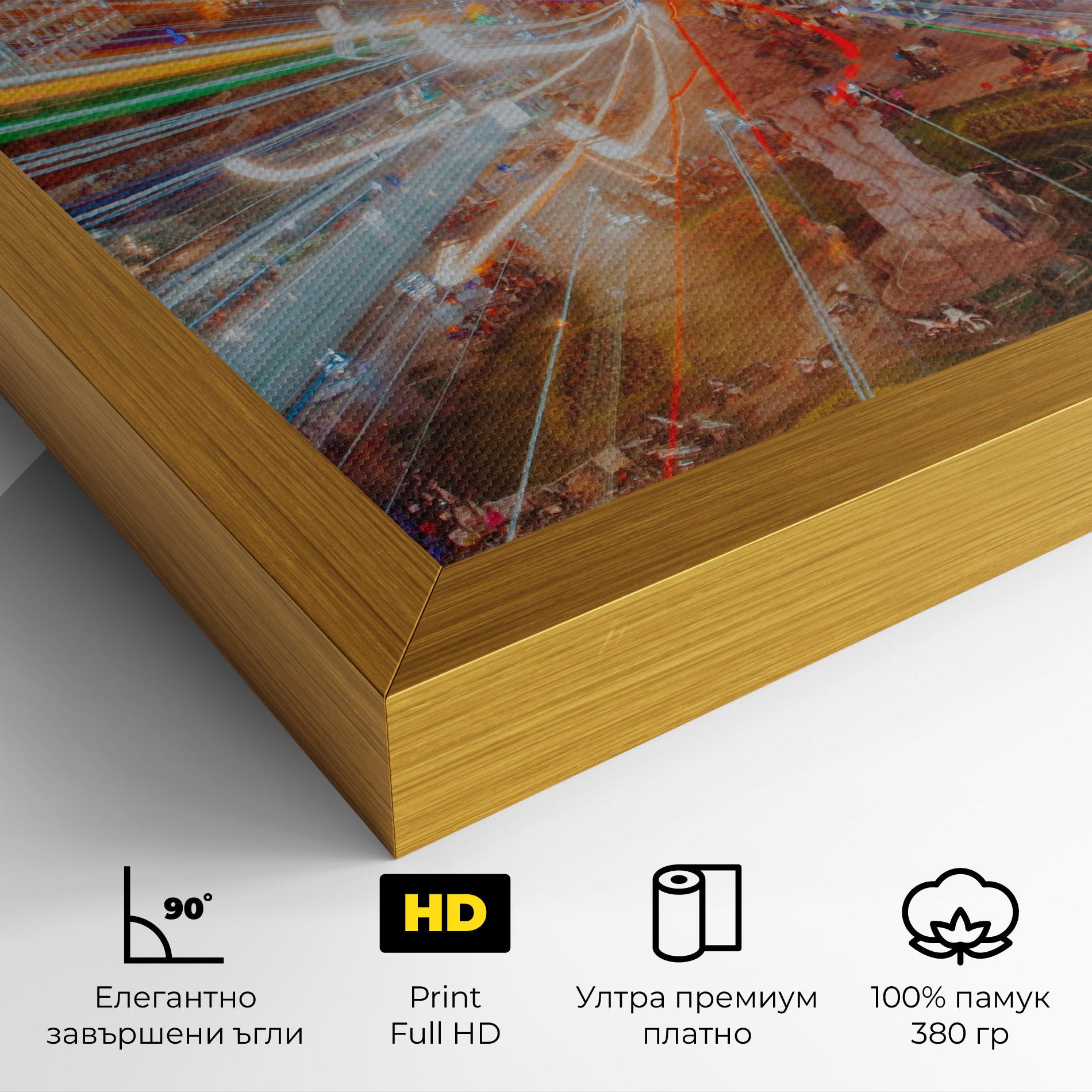 Картина на платно Colorful Light City mockup 4