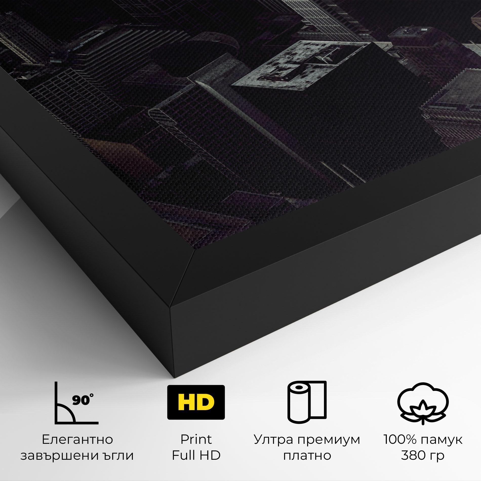 Картина на платно Black Cream Building mockup 4