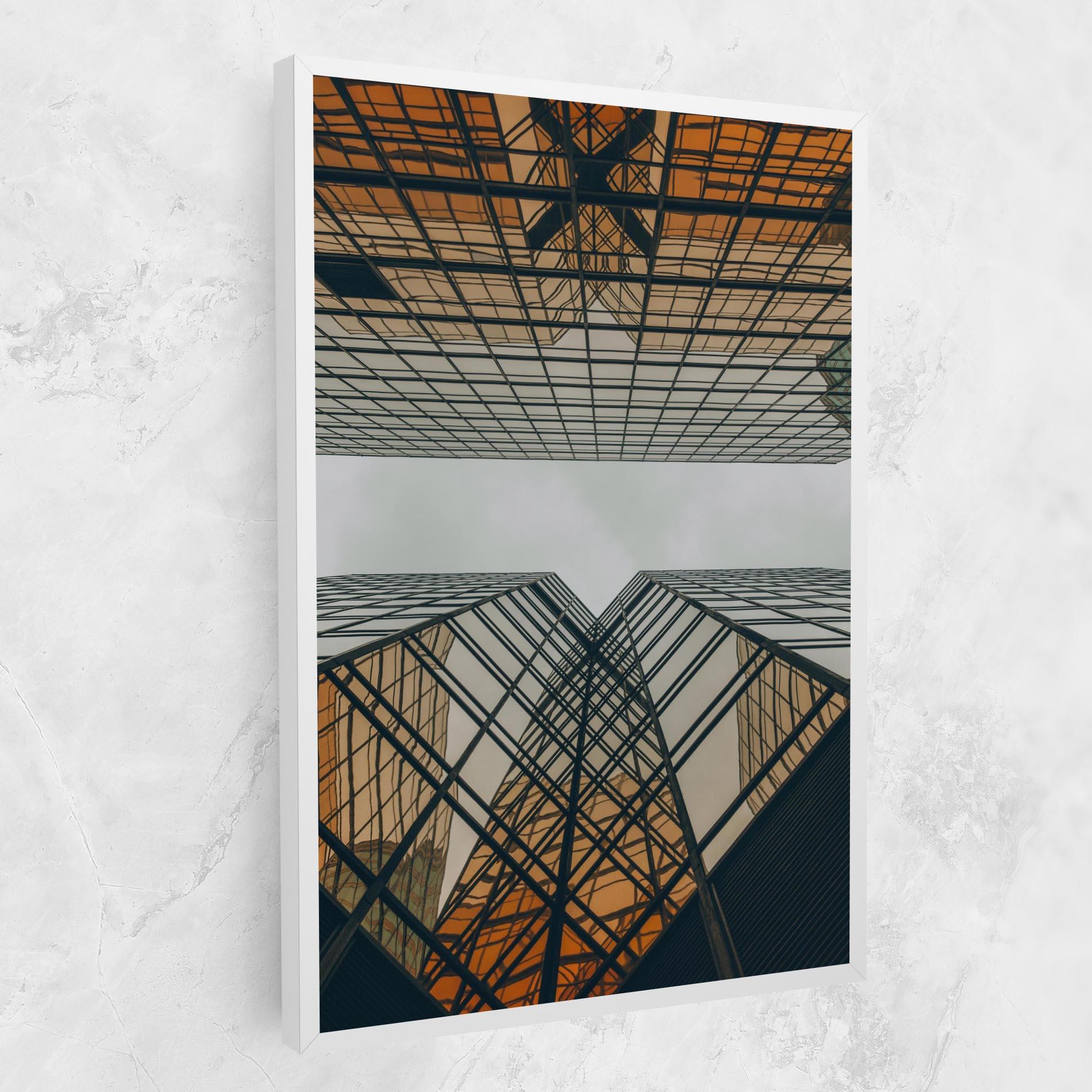 Картина на платно Orange Glass Building mockup 1