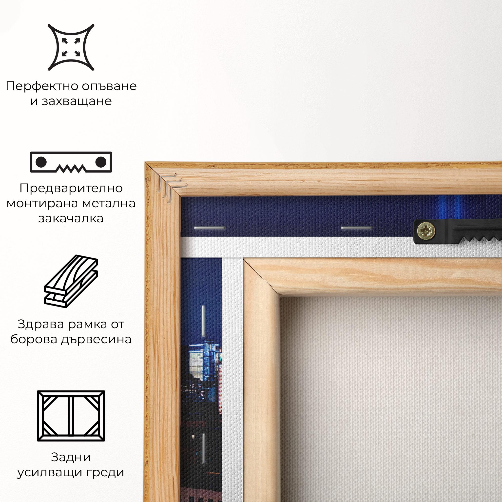 Картина на платно Blue Light City mockup 5