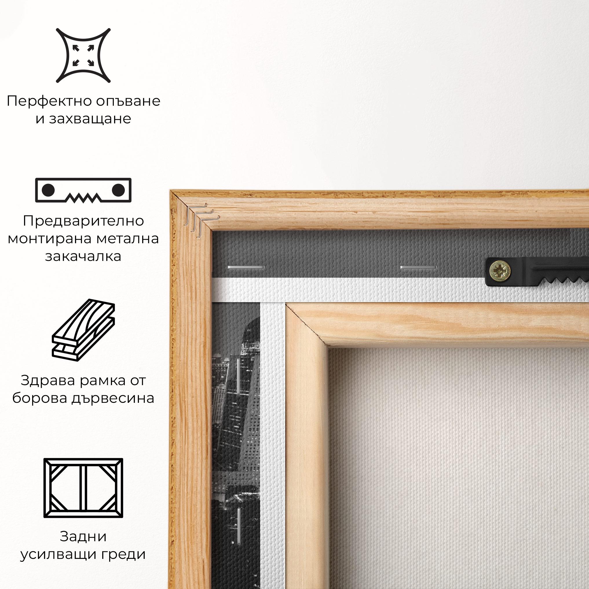 Картина на платно Grey Lights City mockup 5