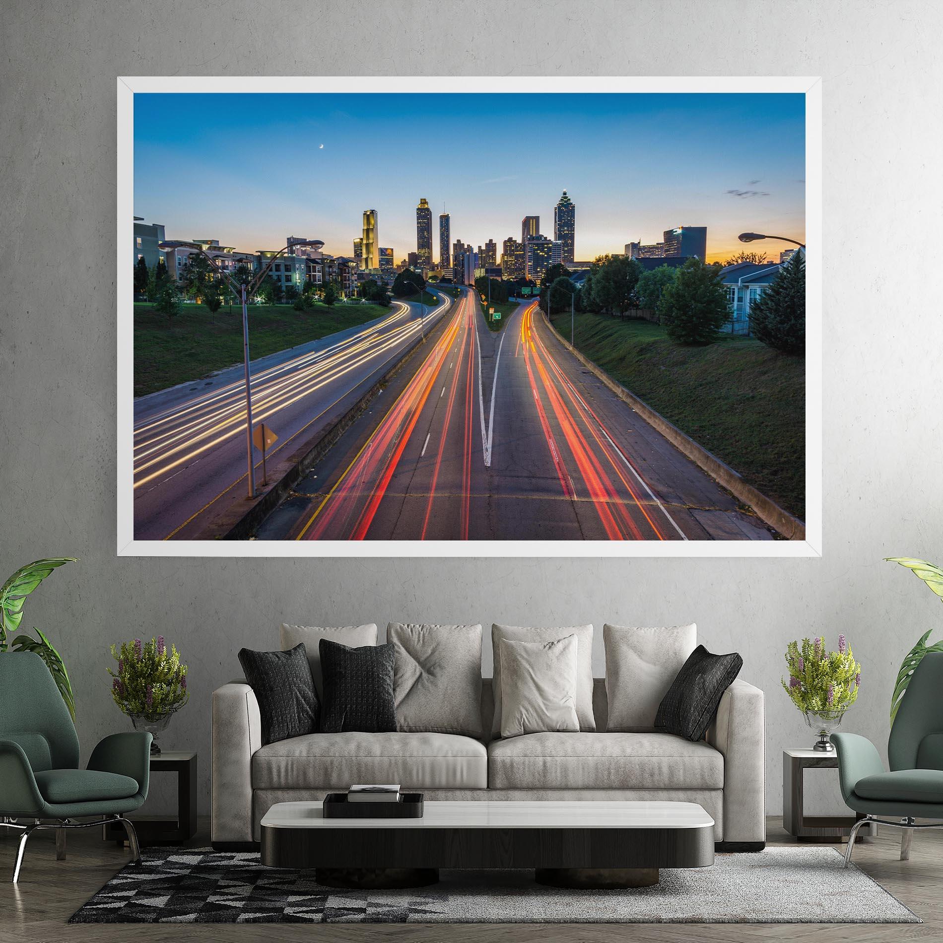 Картина на платно Car Lights City mockup 7