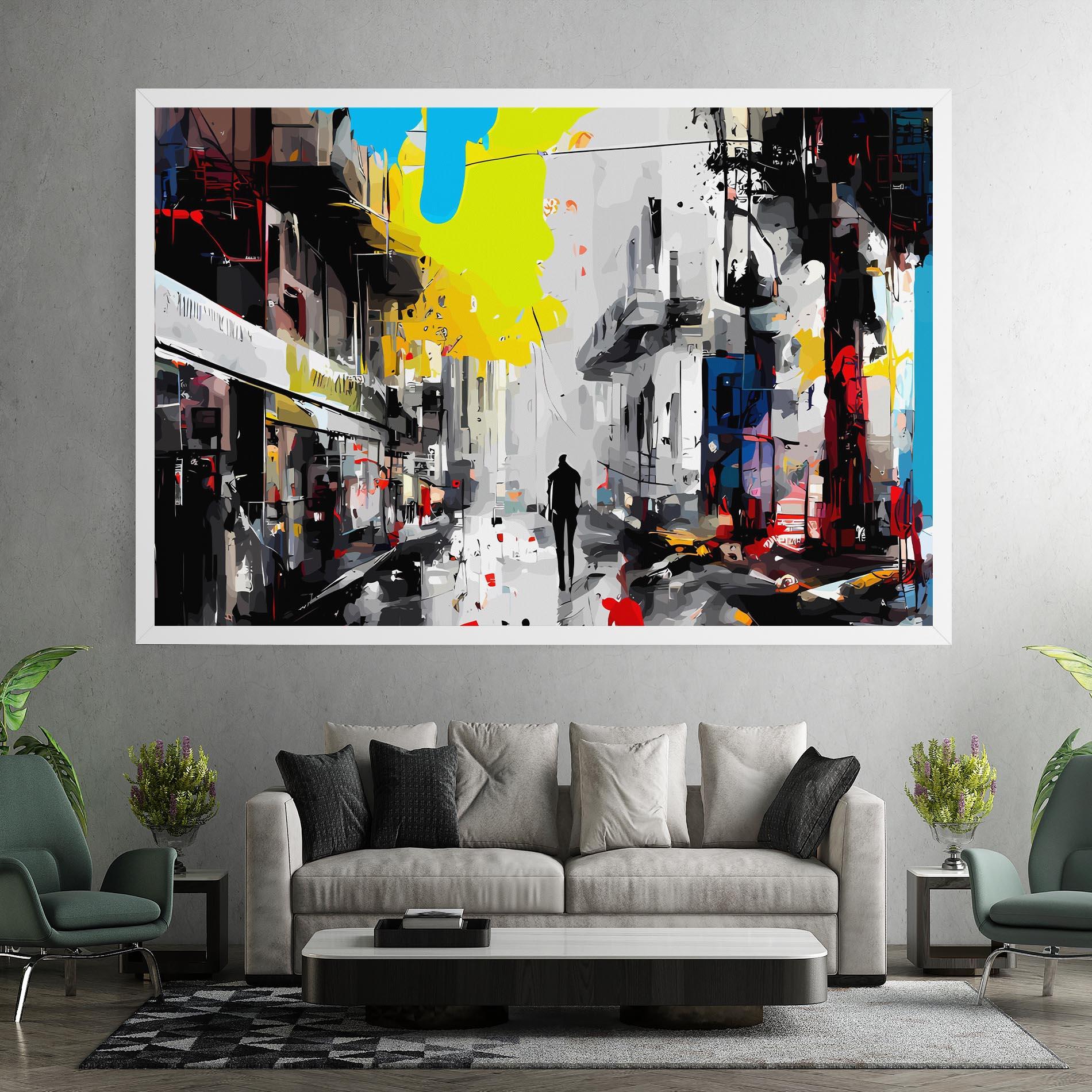 Картина на платно Grunge City Art mockup 7