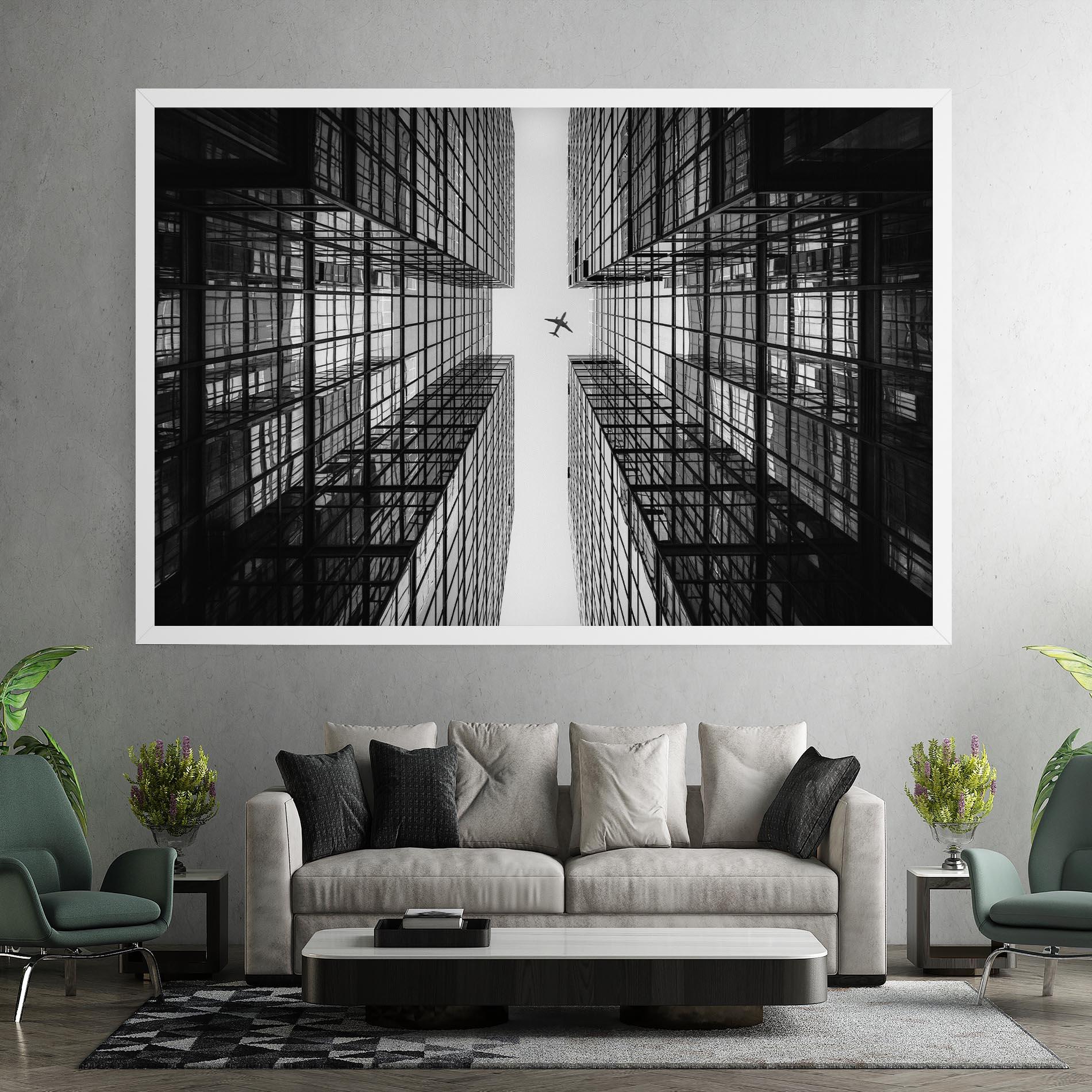 Картина на платно Plane Grey Building mockup 7