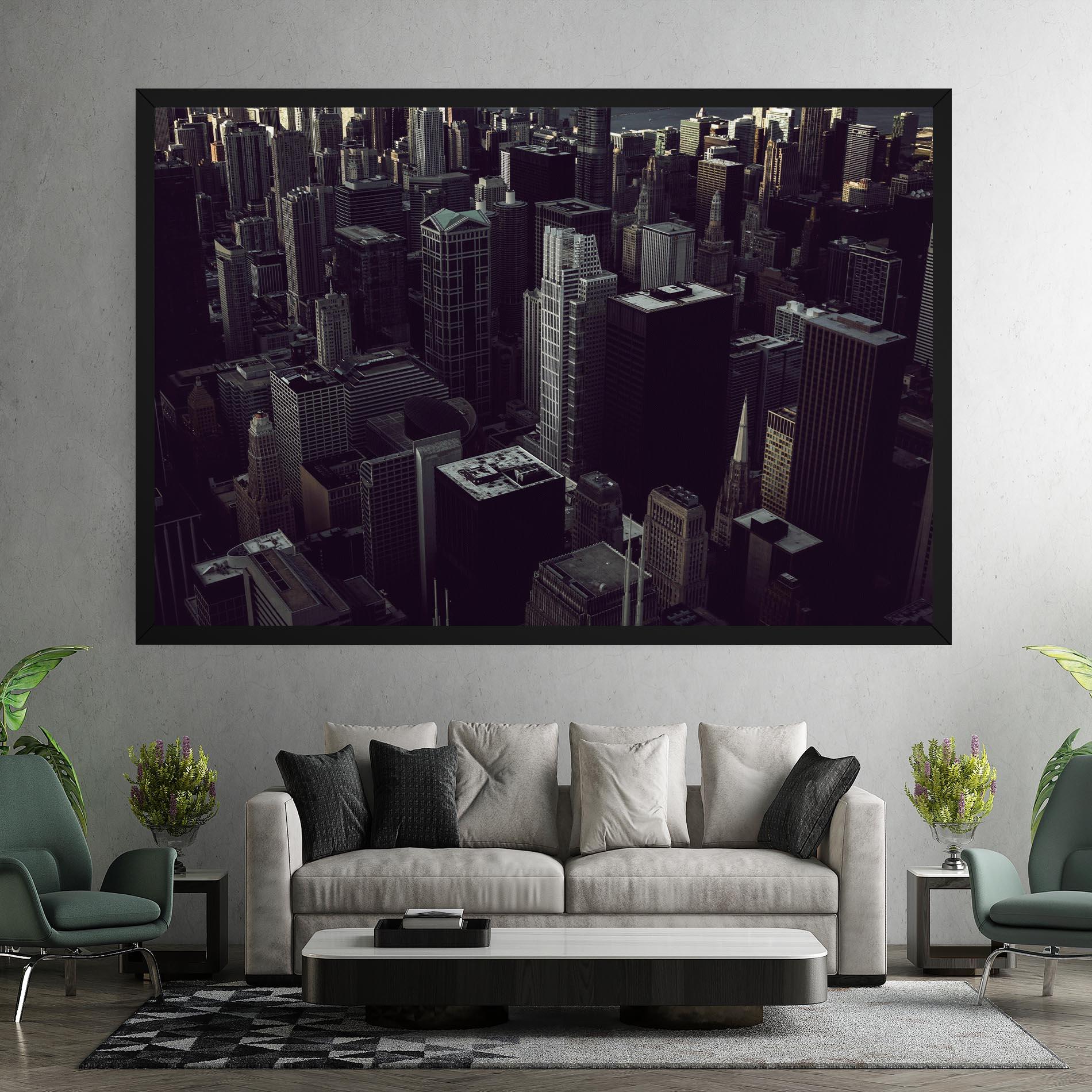 Картина на платно Black Cream Building mockup 7