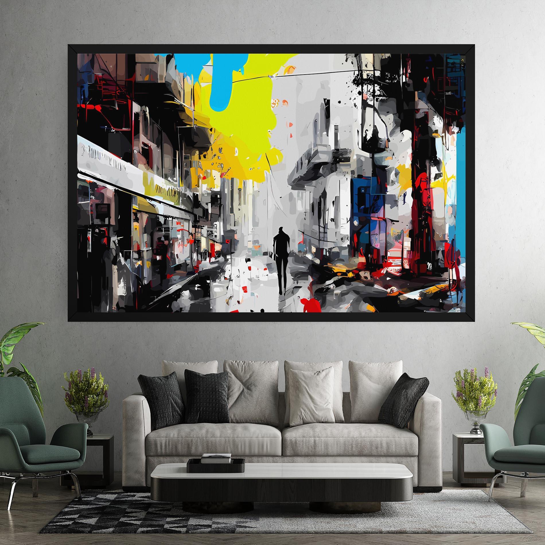 Картина на платно Grunge City Art mockup 7