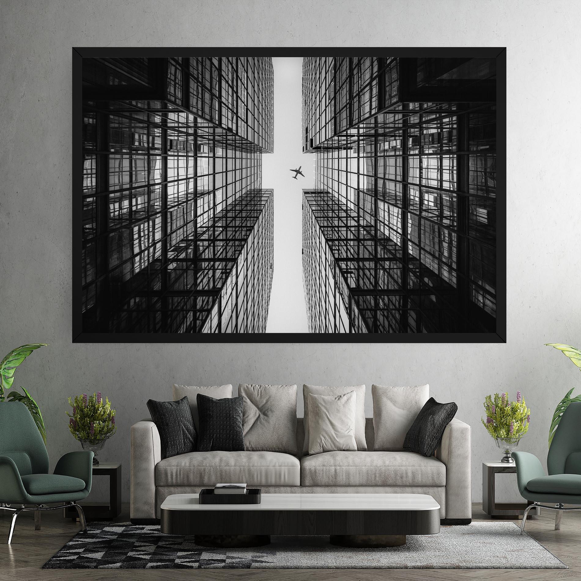 Картина на платно Plane Grey Building mockup 7