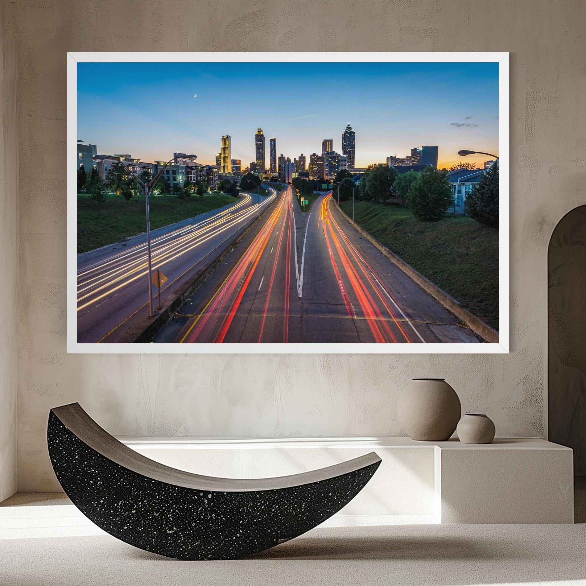 Картина на платно Car Lights City mockup 8