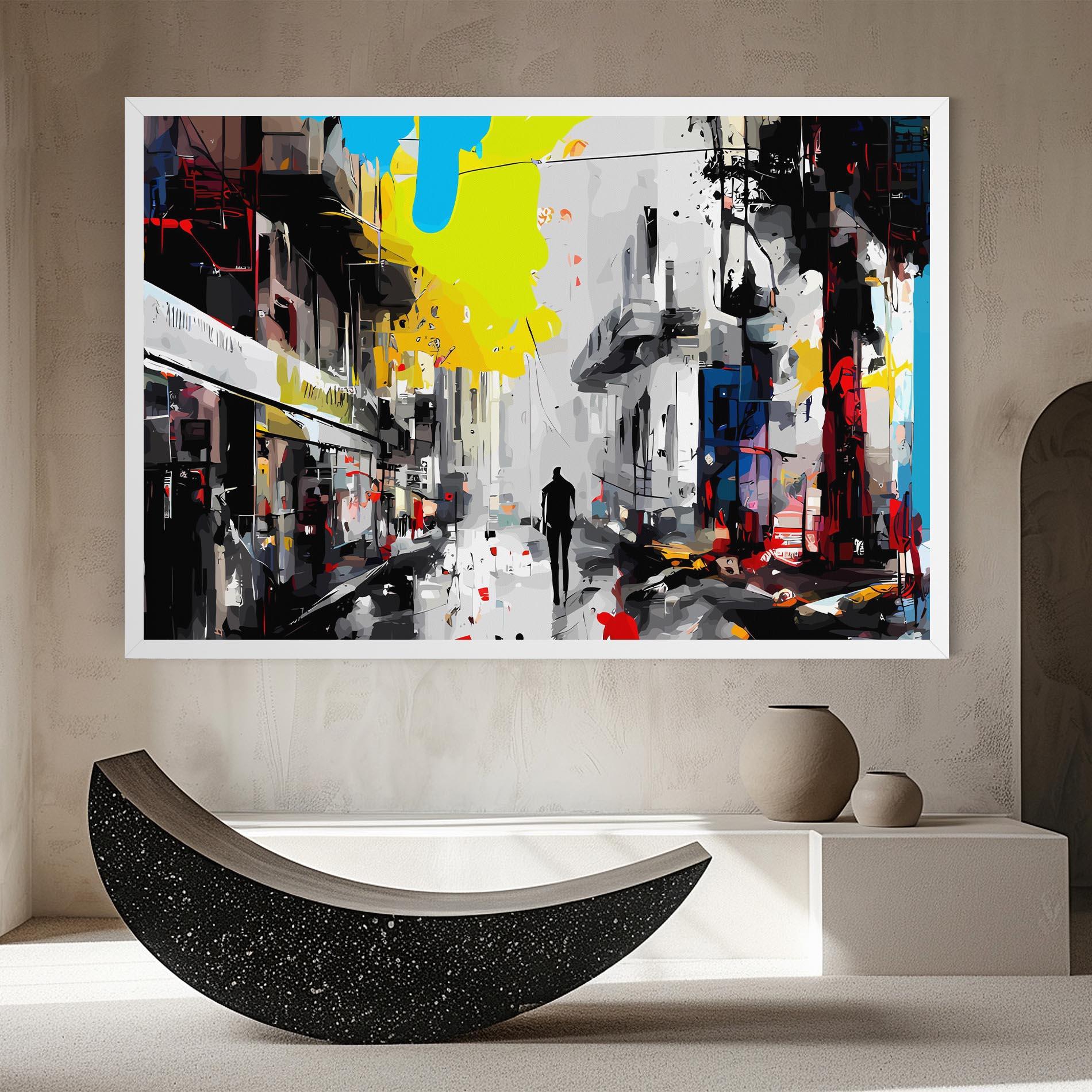 Картина на платно Grunge City Art mockup 8