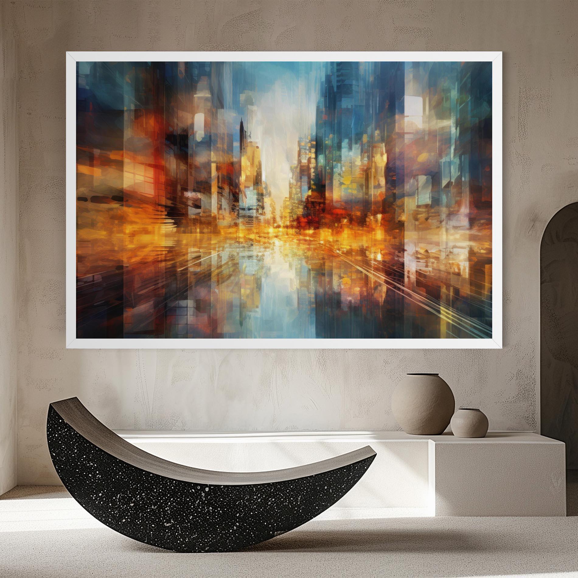 Картина на платно Orange Lights City mockup 8