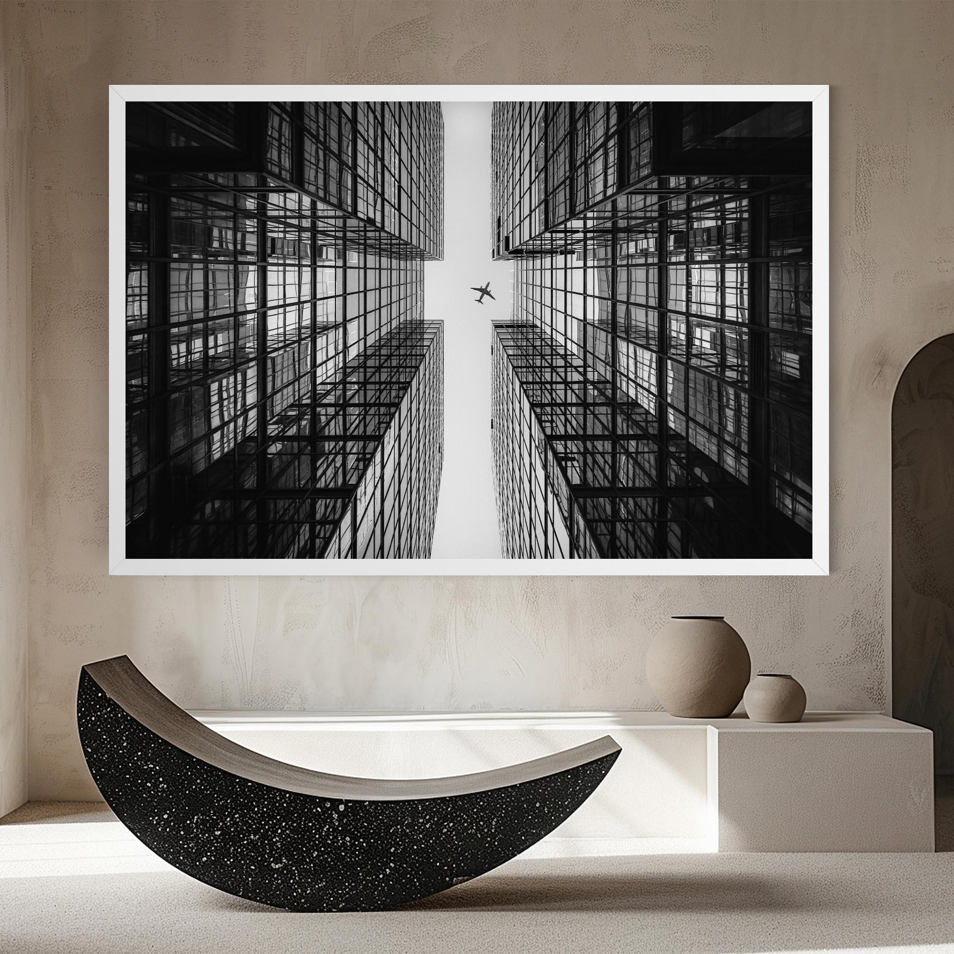 Картина на платно Plane Grey Building mockup 8