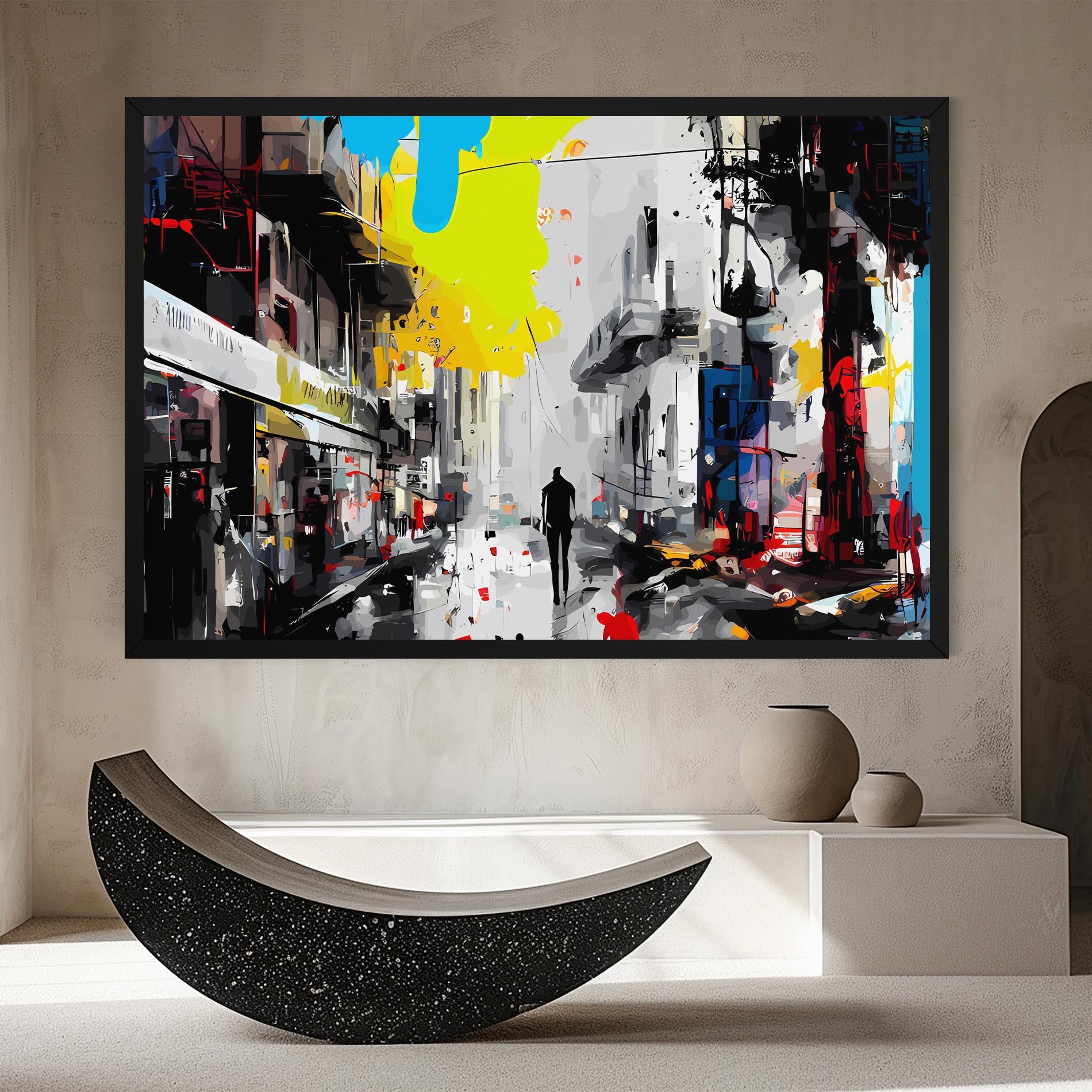 Картина на платно Grunge City Art mockup 8