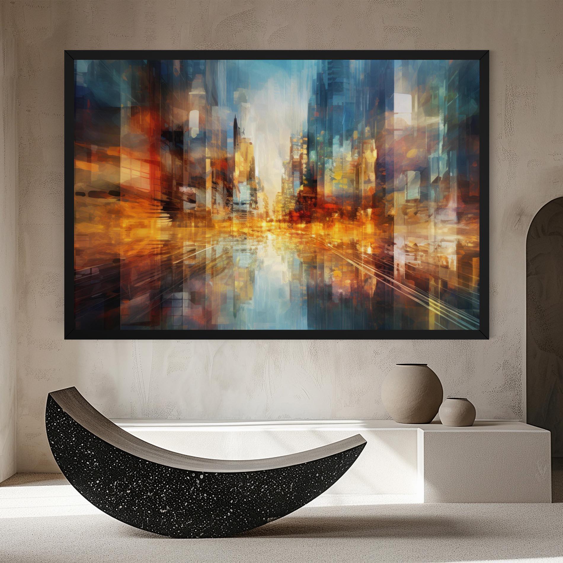 Картина на платно Orange Lights City mockup 8