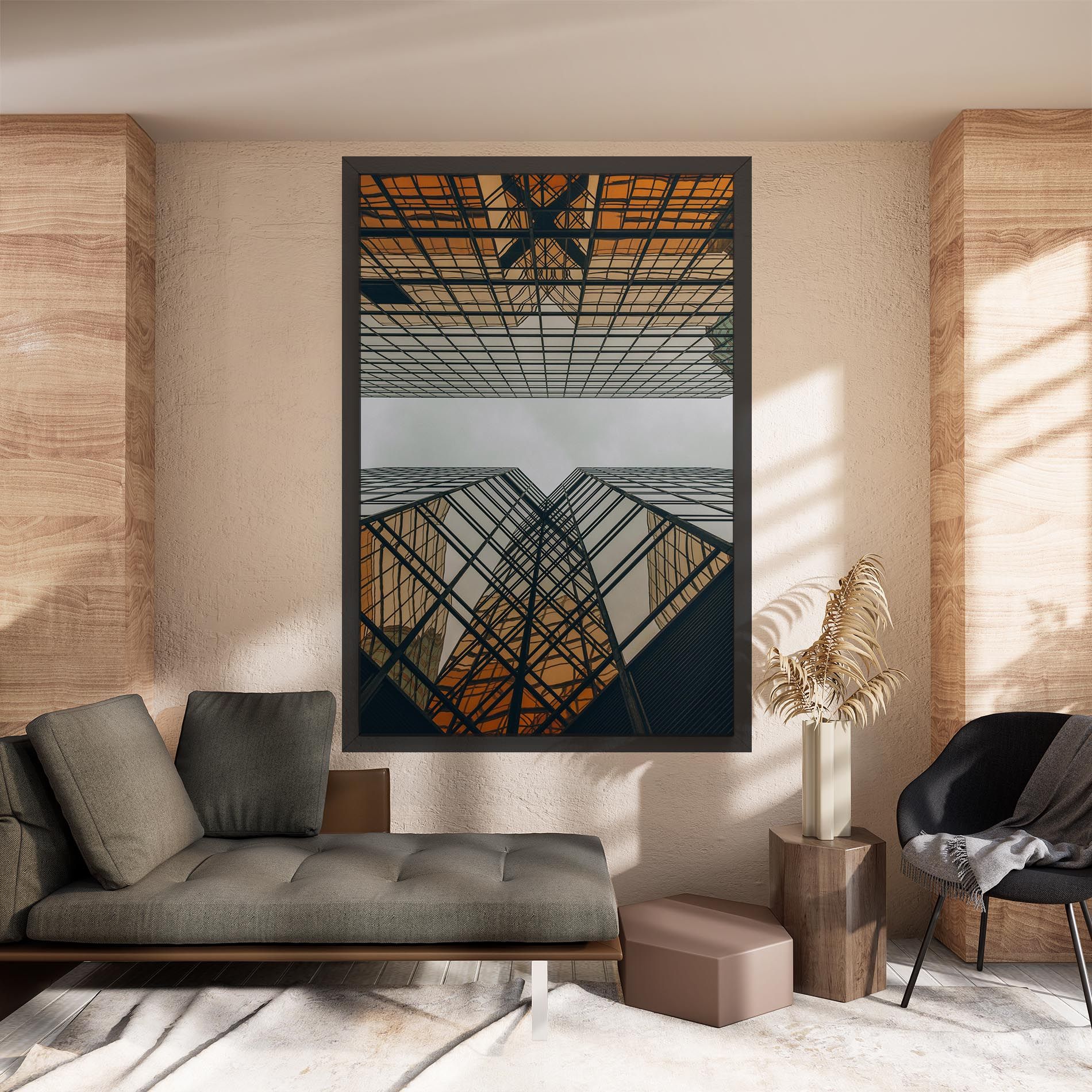 Orange Glass Building mockup 8