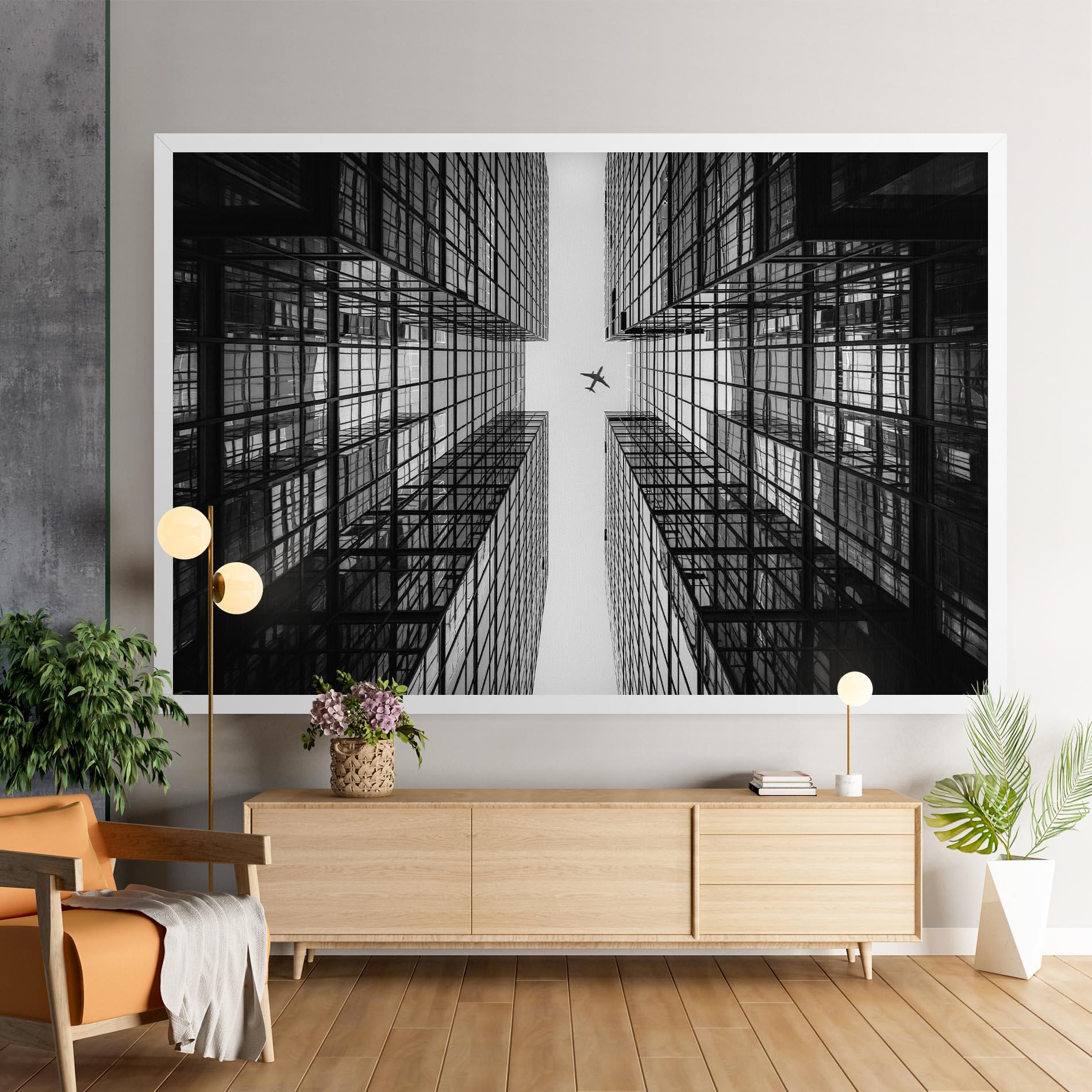 Картина на платно Plane Grey Building mockup 9