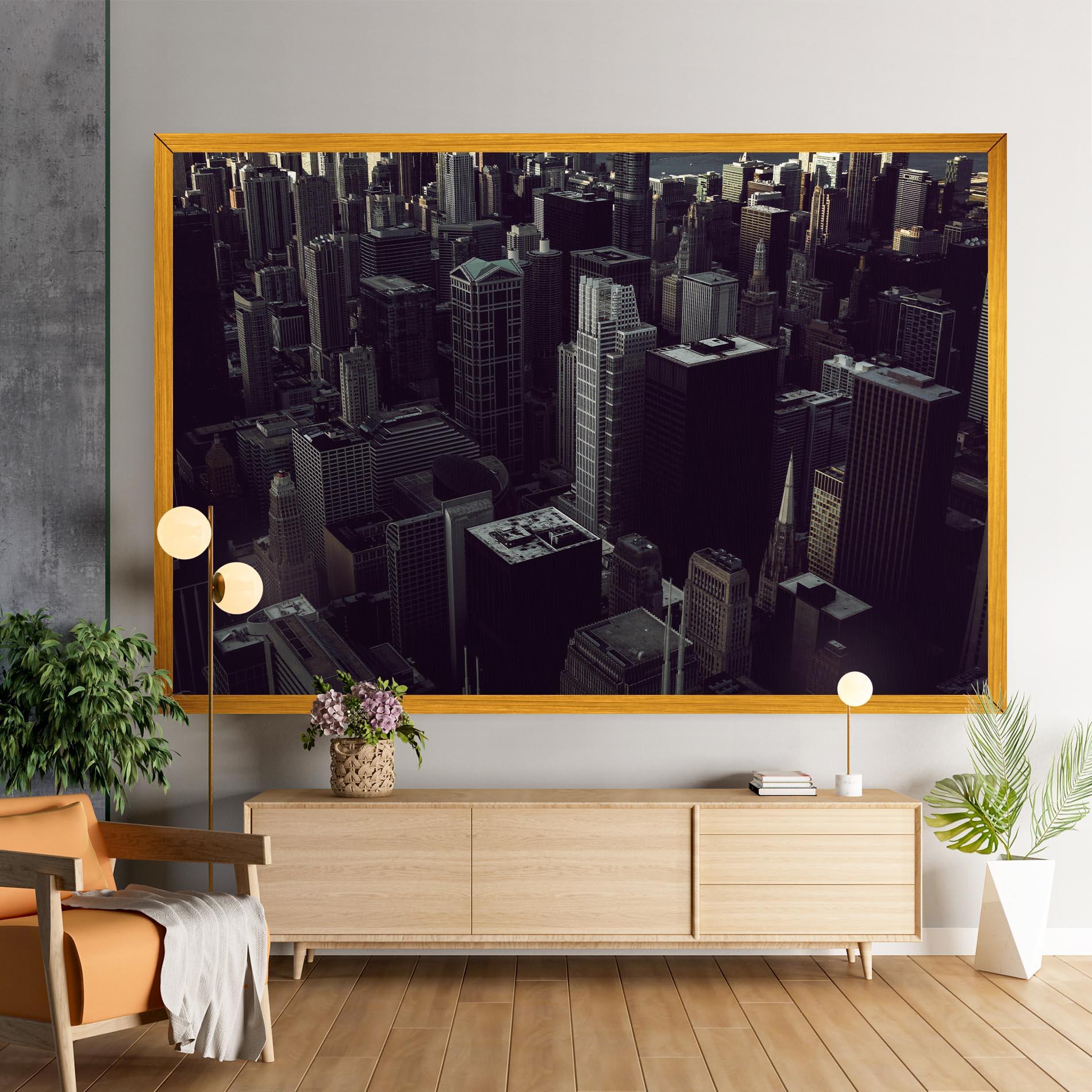 Картина на платно Black Cream Building mockup 9