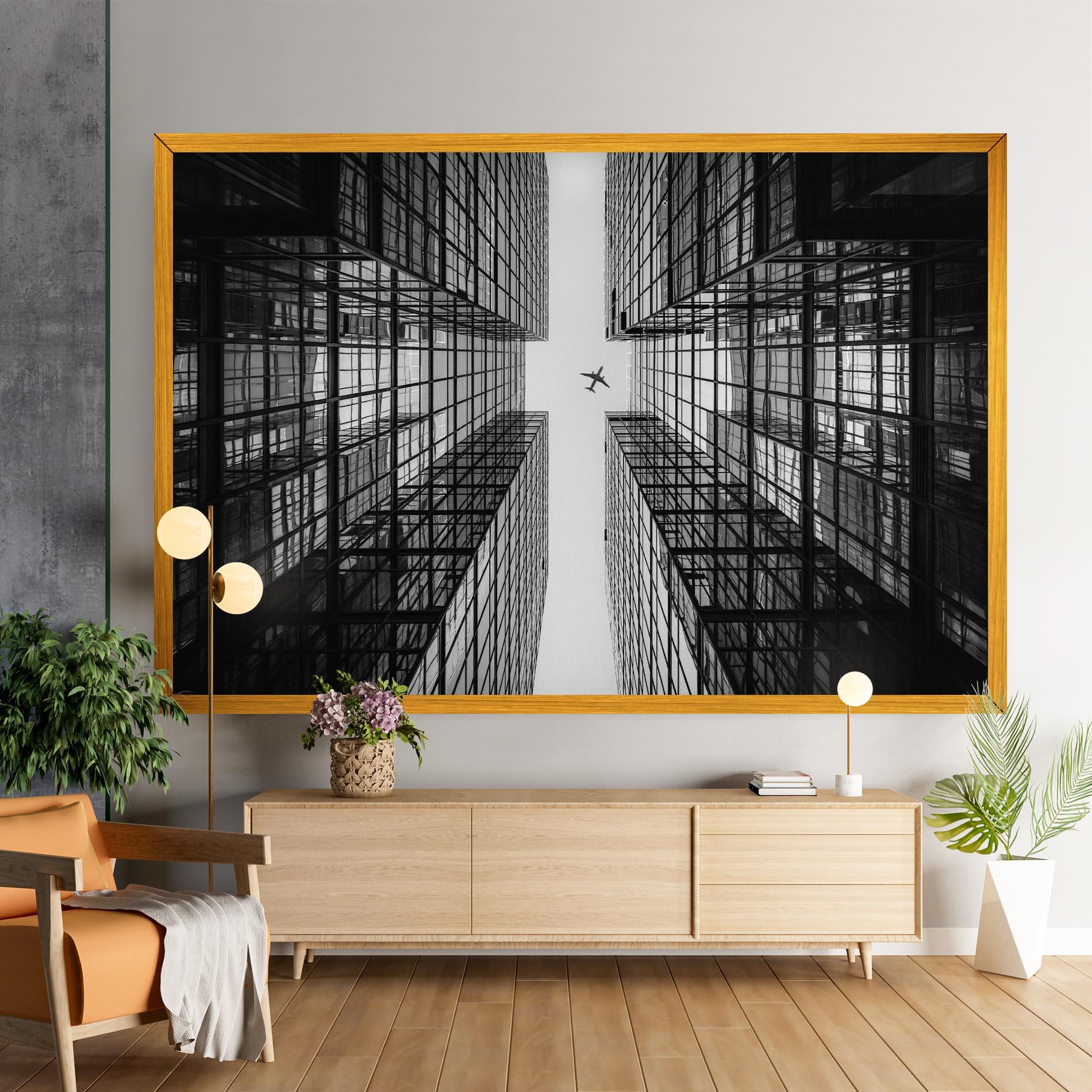 Картина на платно Plane Grey Building mockup 9