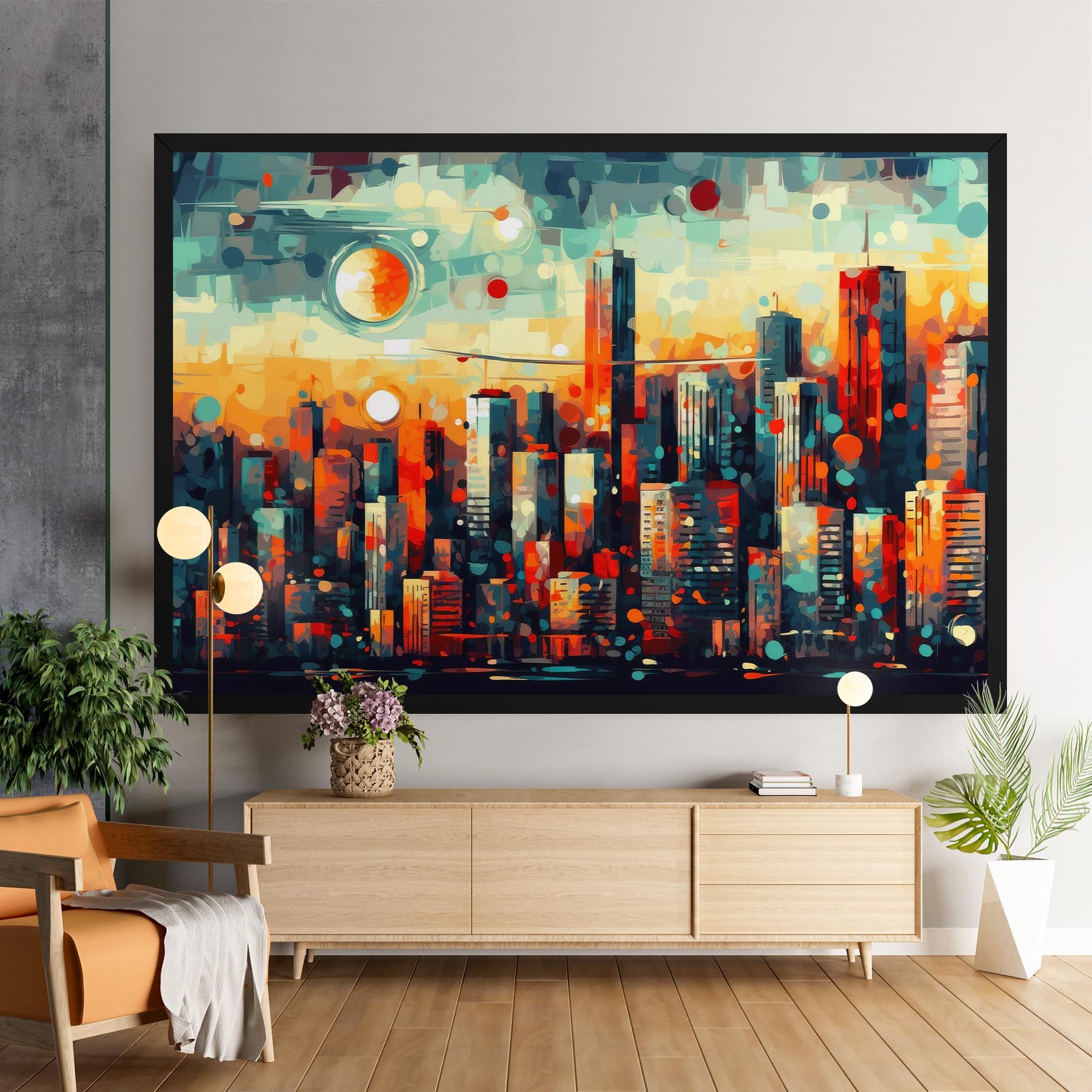 Colorful City Painting mockup 9