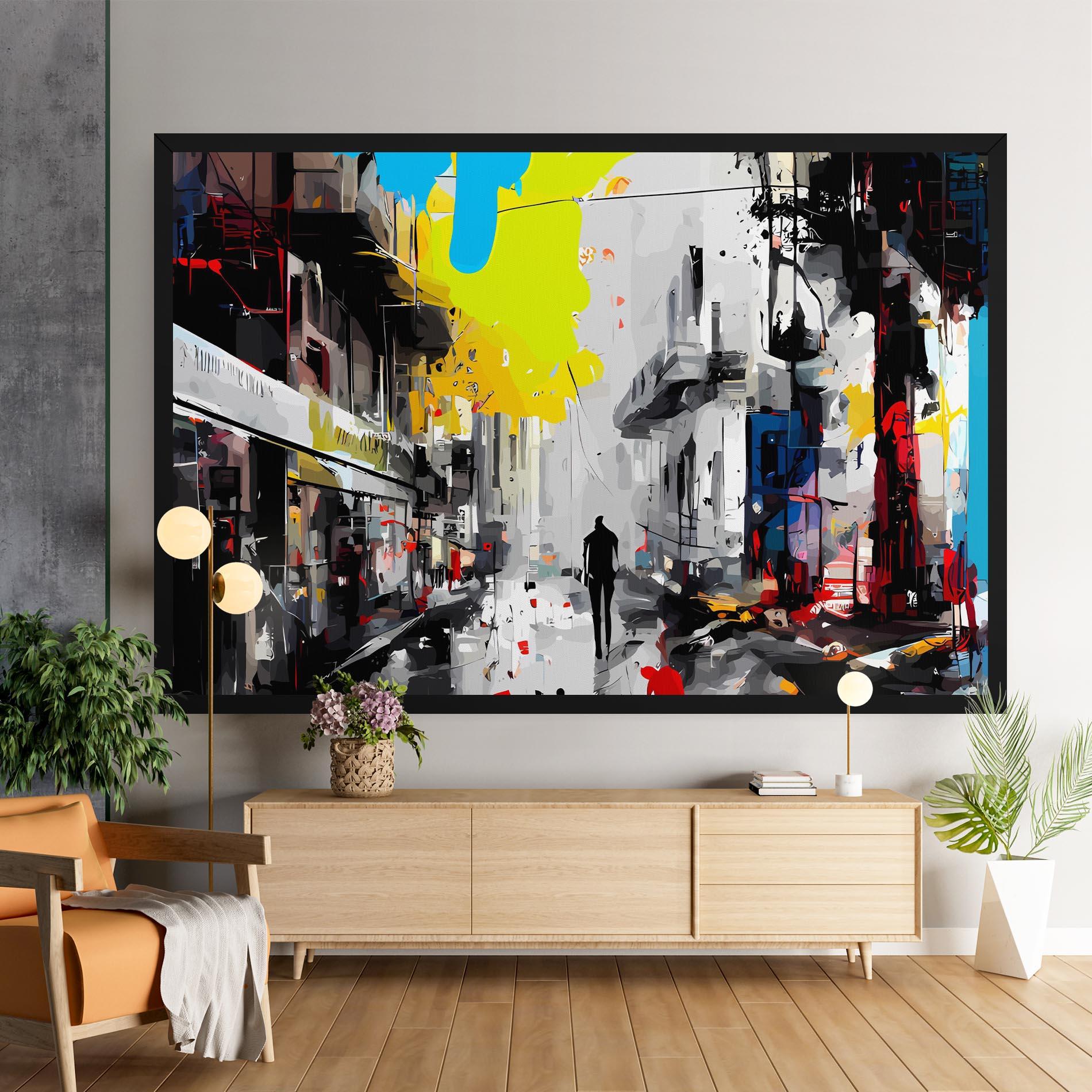 Картина на платно Grunge City Art mockup 9