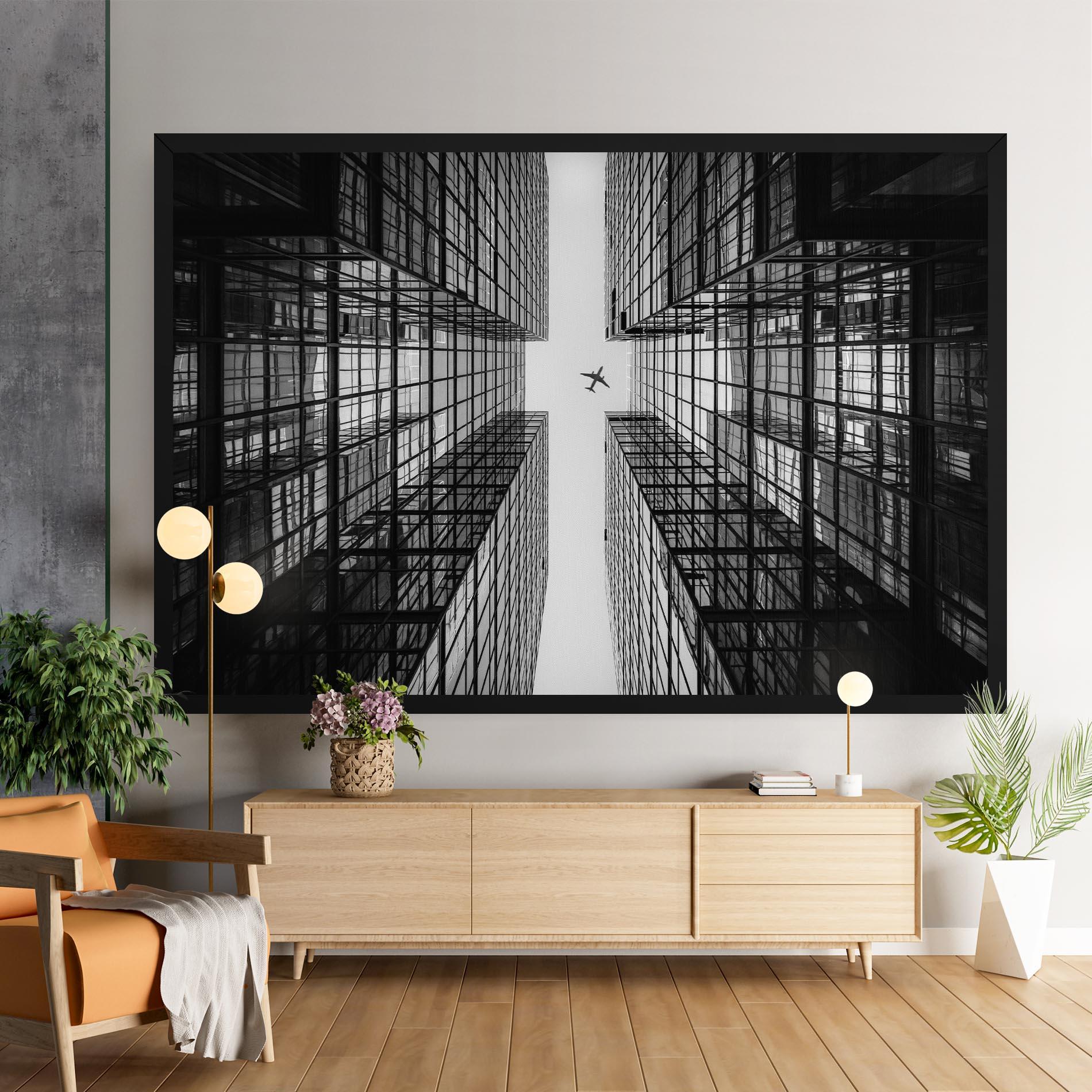 Картина на платно Plane Grey Building mockup 9